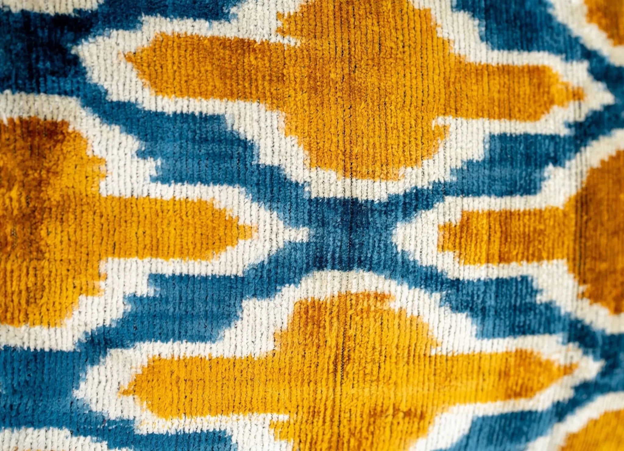 Handmade Throw Pillow Cover & Feather Insert | Gold Blue Geometric | Soft Throw Pillow| Luxury Decorative for Couch | 16 x 24 in - The Mayfair Hall