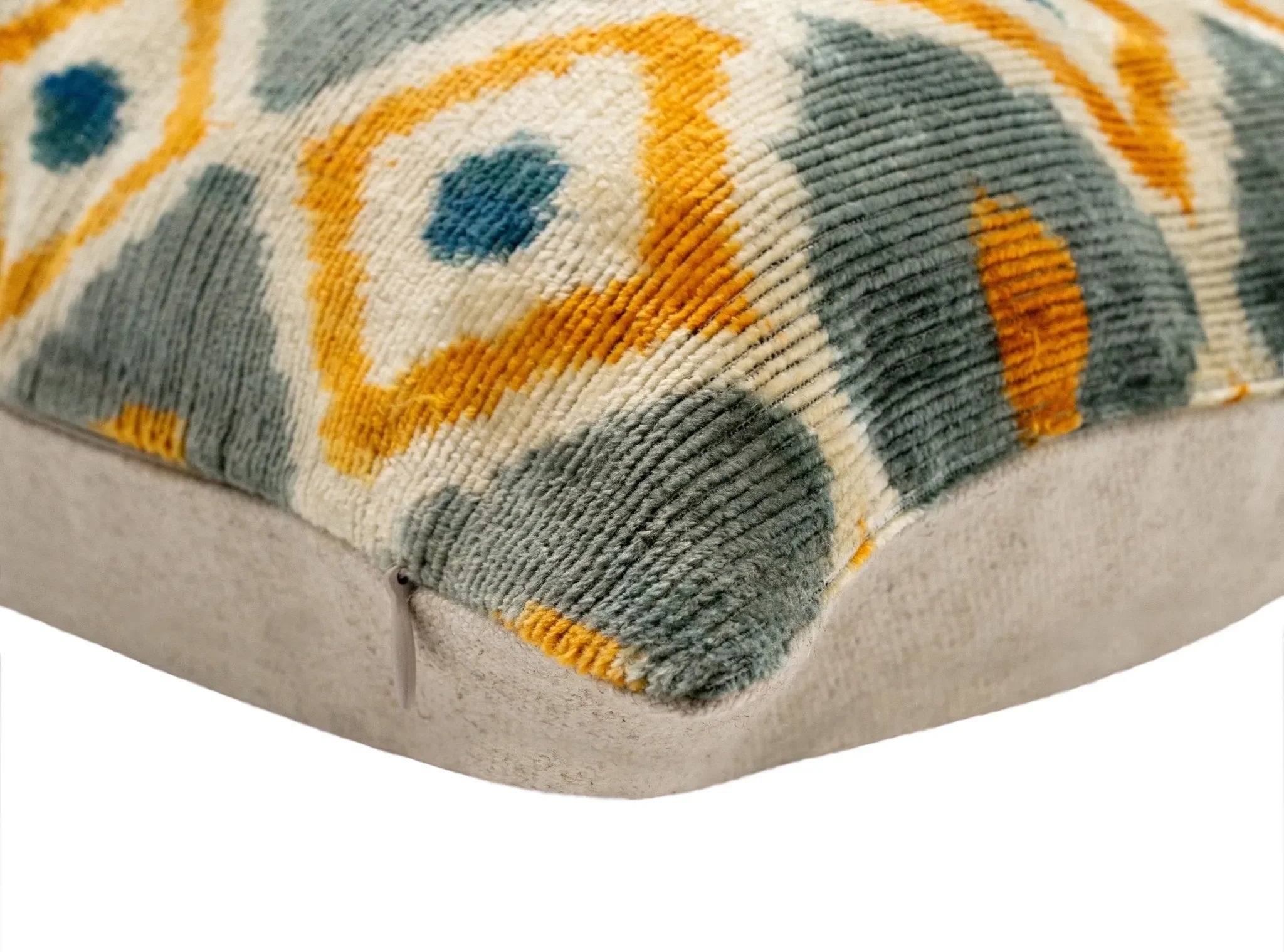 Handmade Throw Pillow Cover & Feather Insert | Orange Gray Pillow | Soft Throw Pillow| Luxury Decorative for Couch | 16 x 24 in - The Mayfair Hall