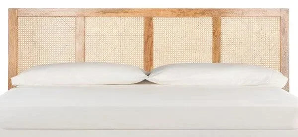 Vienna Mango Wood Rattan Headboard in Natural - The Mayfair Hall