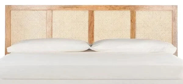 Vienna Mango Wood Rattan Headboard in Natural - The Mayfair Hall