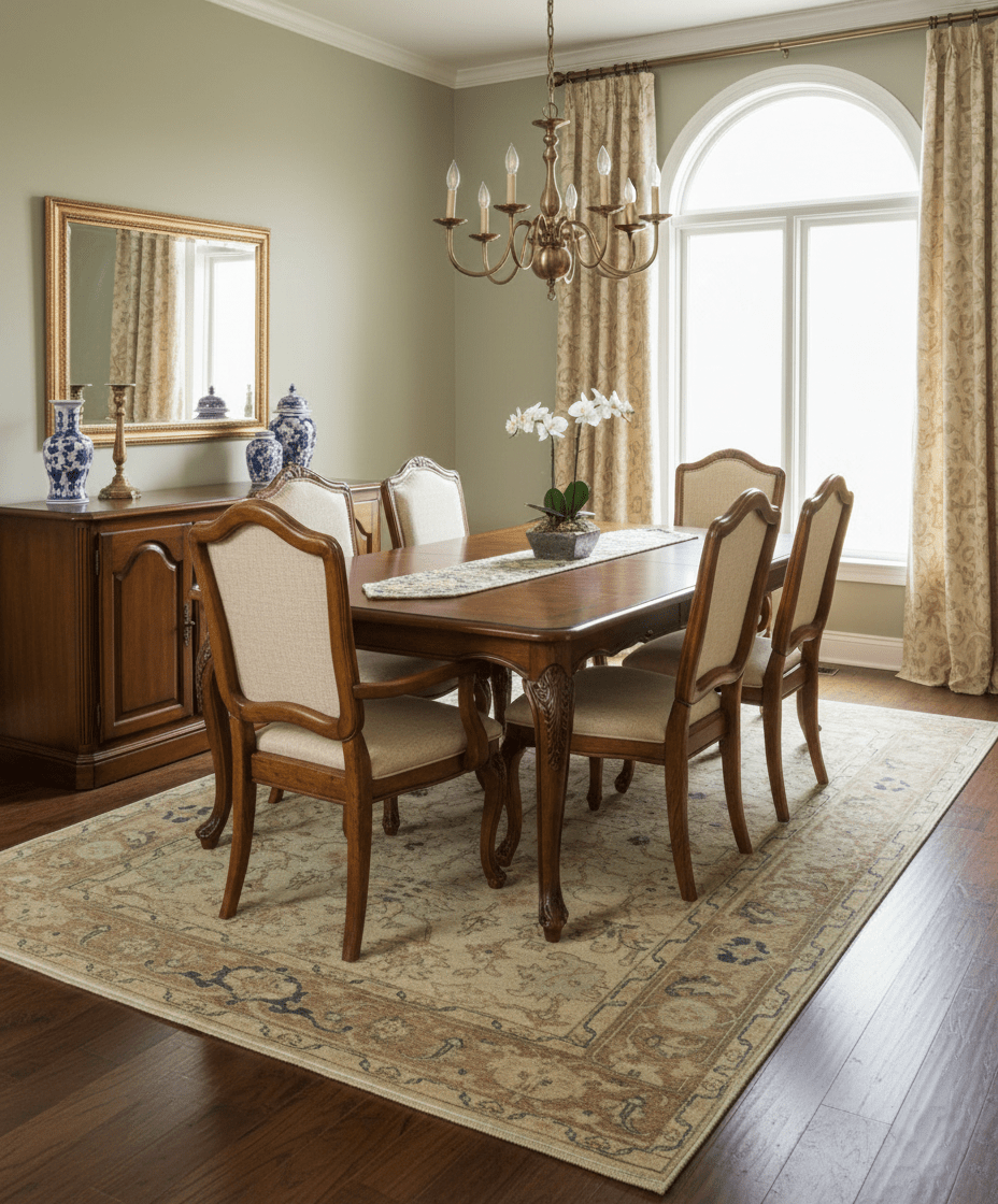 Heriz Traditional Design Beige And Blue 5.6x8 Hand Knotted Wool Area Rug