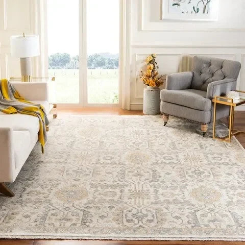 Haj Jalili Viscose Rug in Ivory and Beige - The Mayfair Hall
