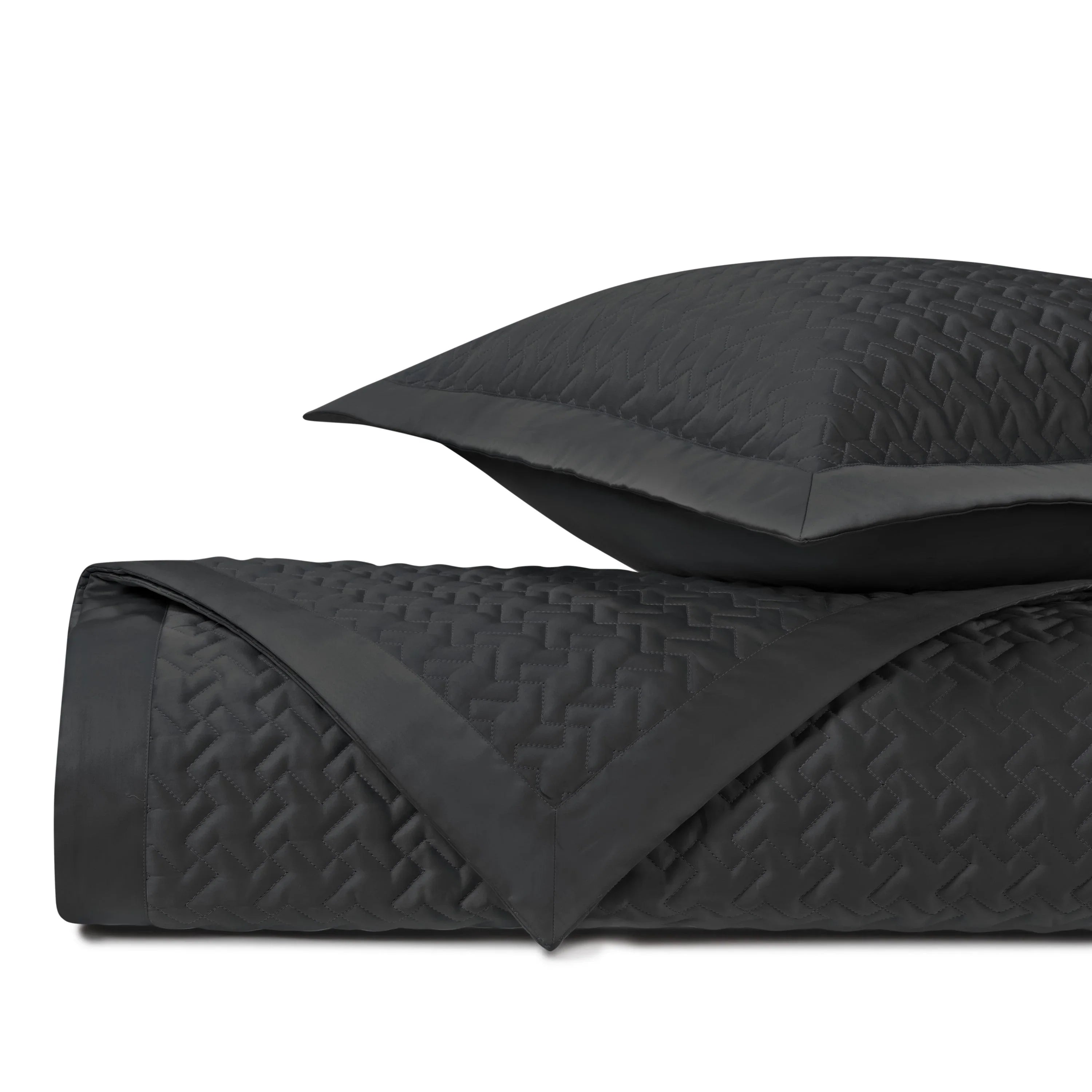 Houndstooth Quilted Coverlet (Euro) Set - The Mayfair Hall
