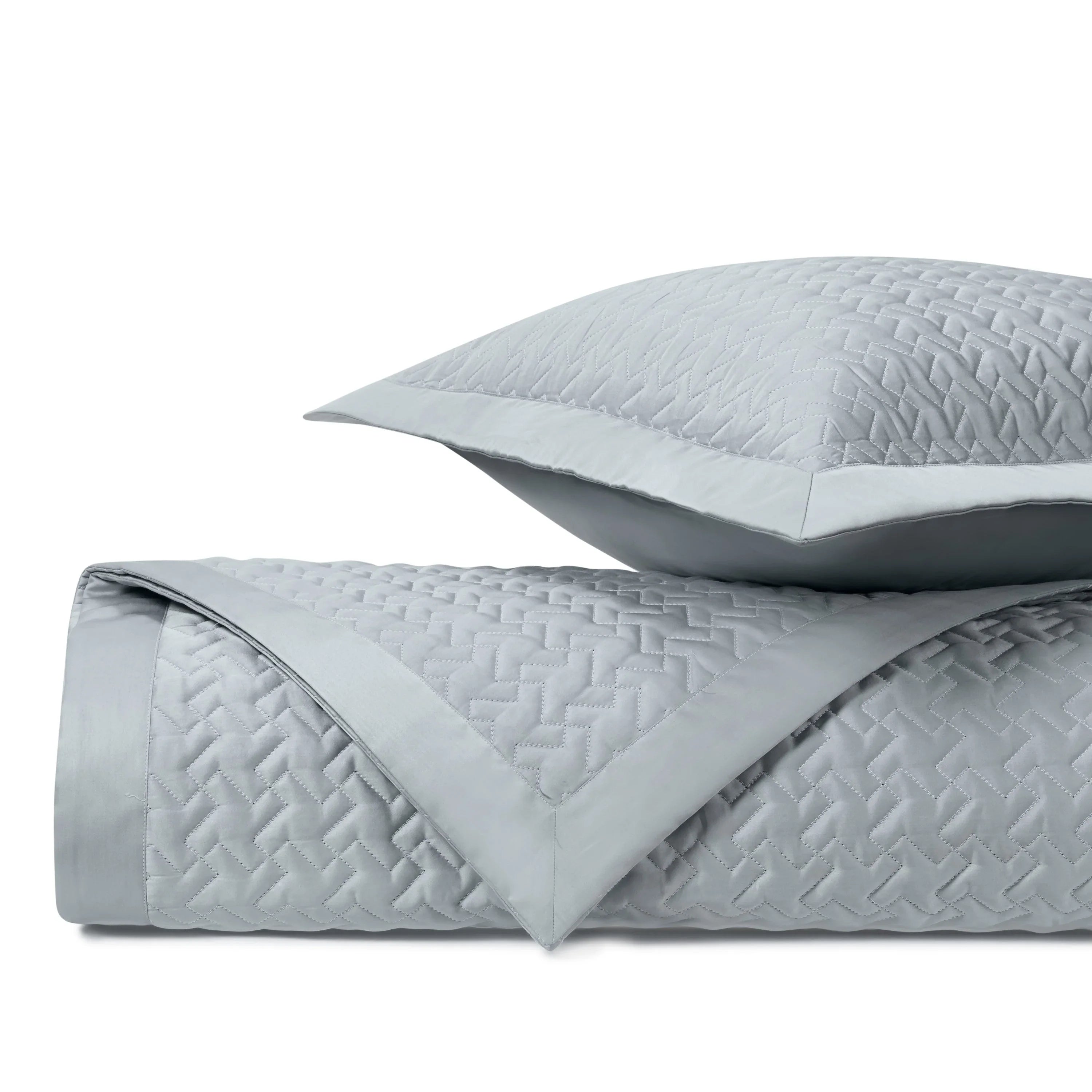 Houndstooth Quilted Coverlet (Euro) Set - The Mayfair Hall