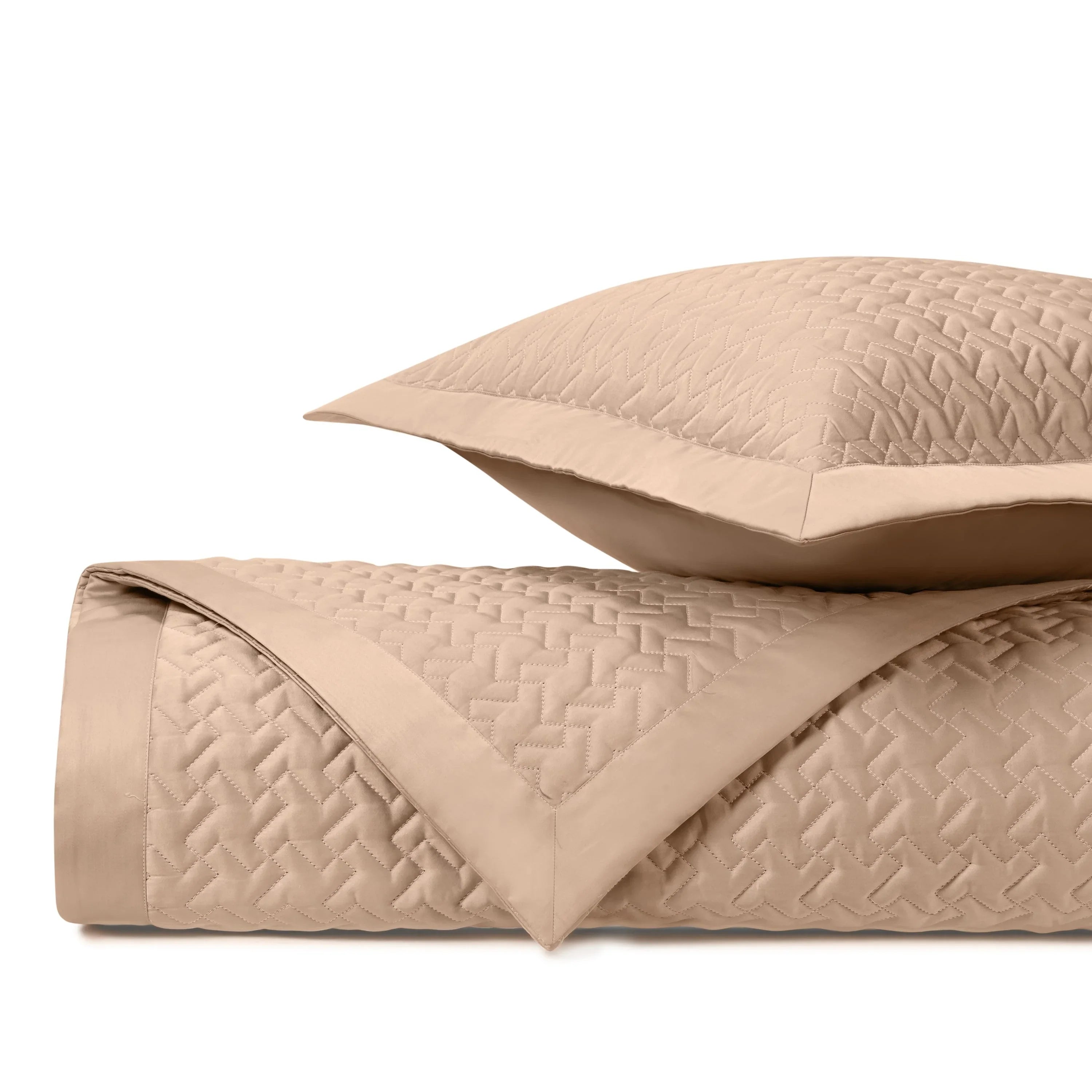 Houndstooth Quilted Coverlet (Euro) Set - The Mayfair Hall