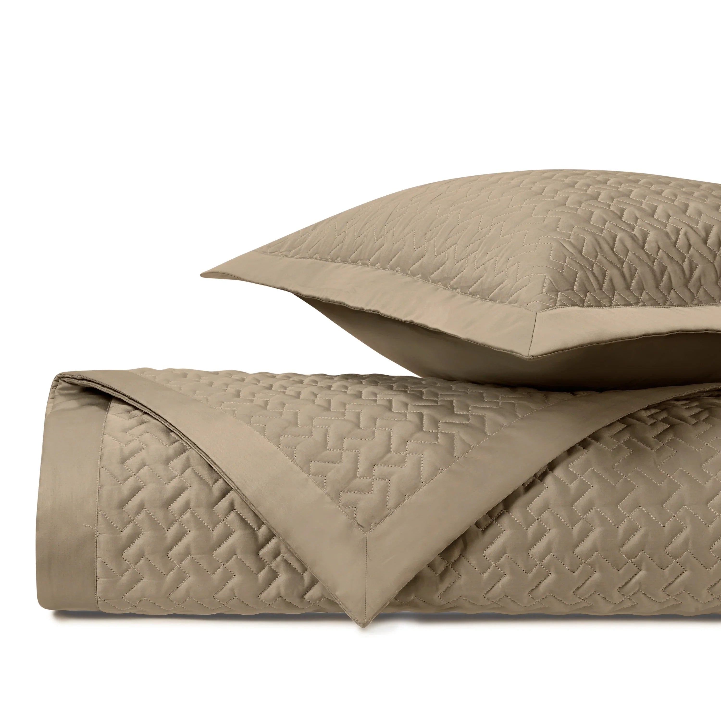 Houndstooth Quilted Coverlet (Euro) Set - The Mayfair Hall