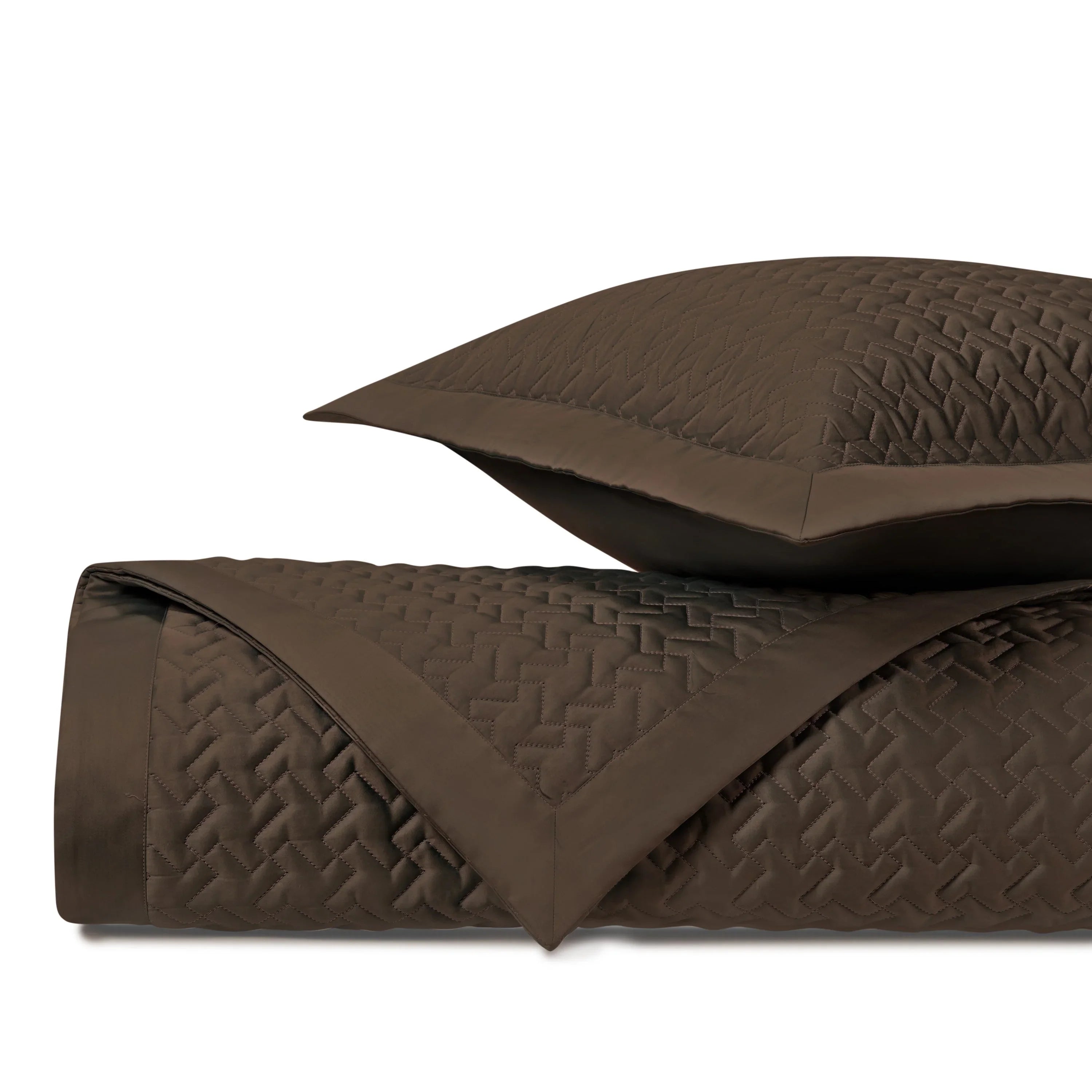 Houndstooth Quilted Coverlet (Euro) Set - The Mayfair Hall