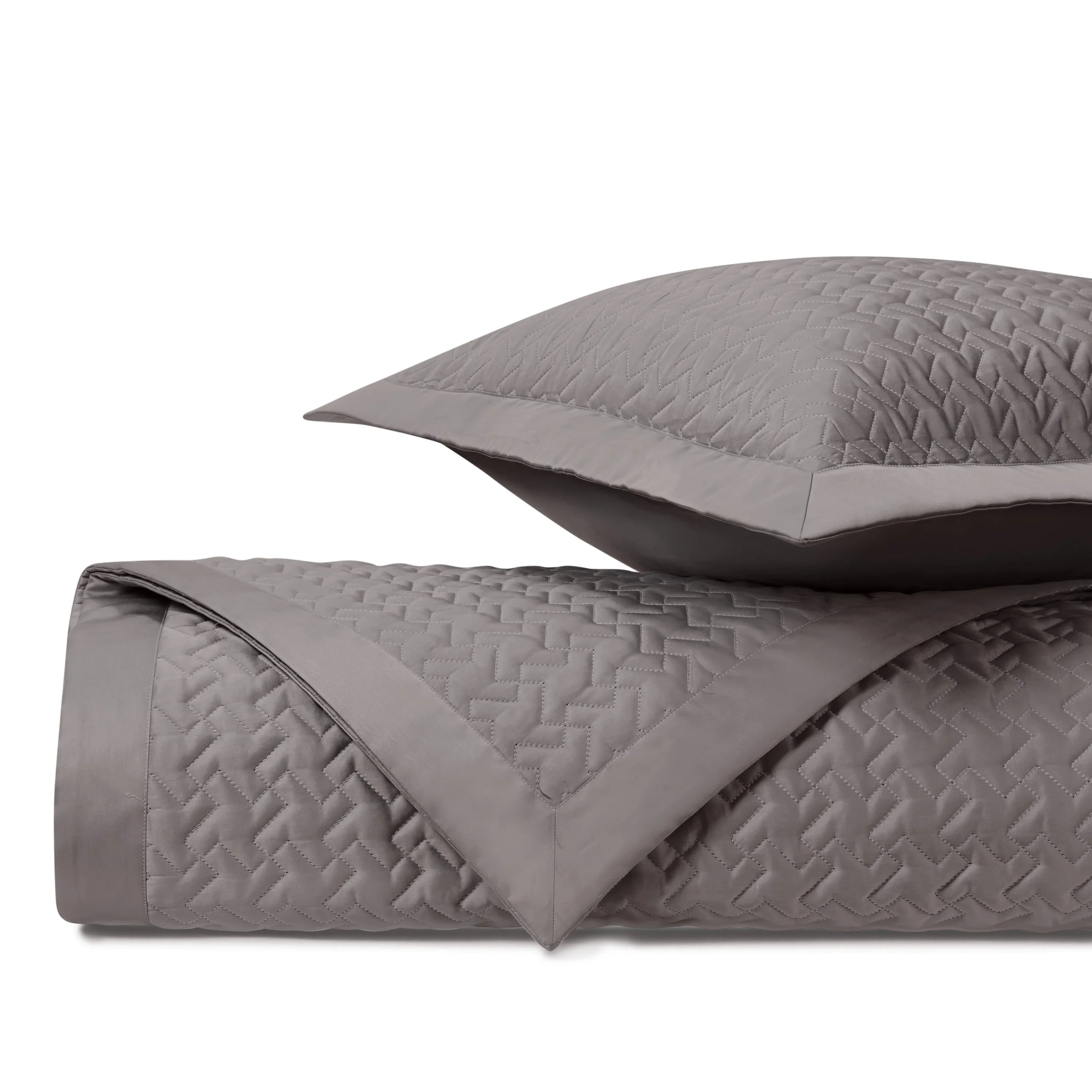 Houndstooth Quilted Coverlet (Euro) Set - The Mayfair Hall
