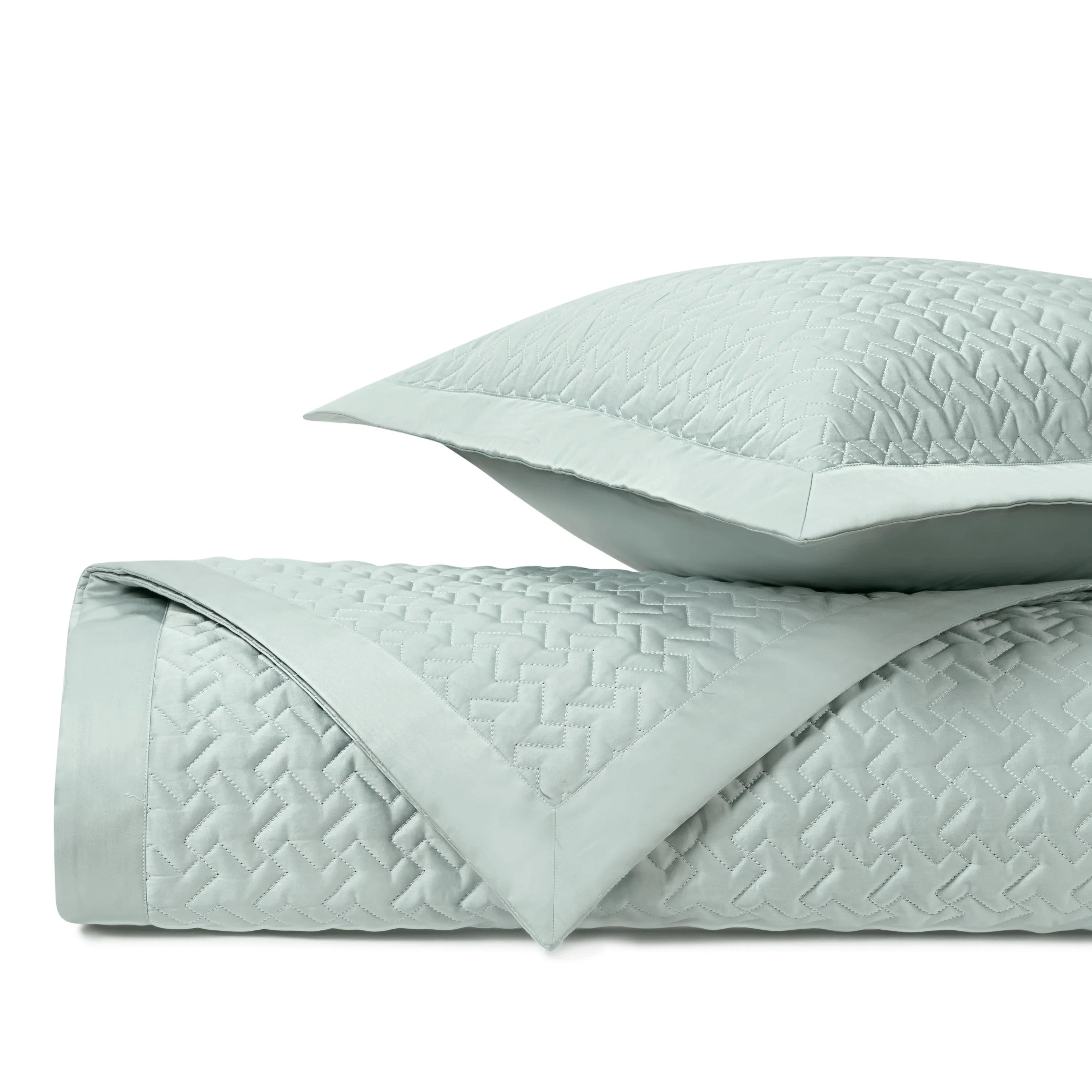 Houndstooth Quilted Coverlet (Euro) Set - The Mayfair Hall