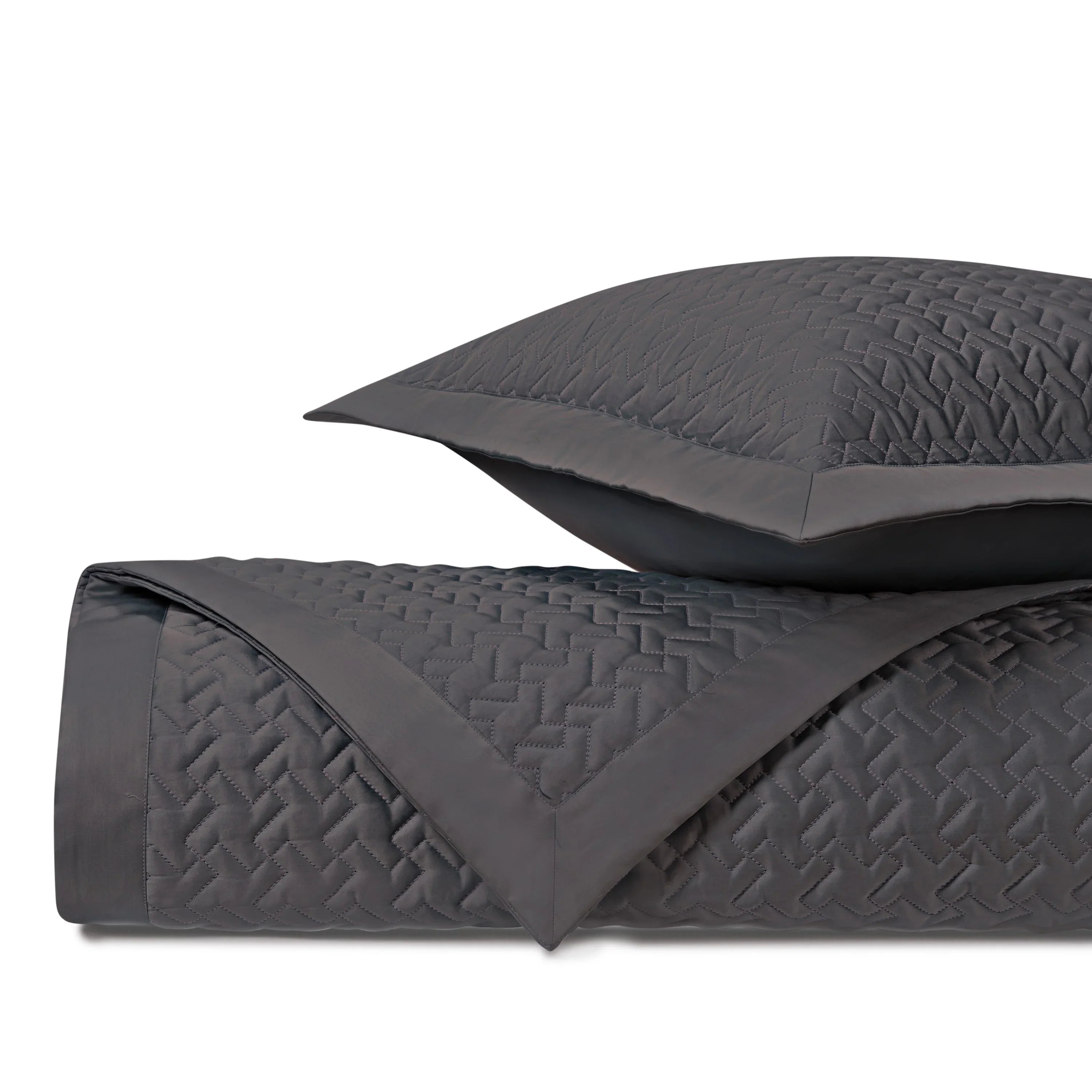 Houndstooth Quilted Coverlet (Euro) Set - The Mayfair Hall