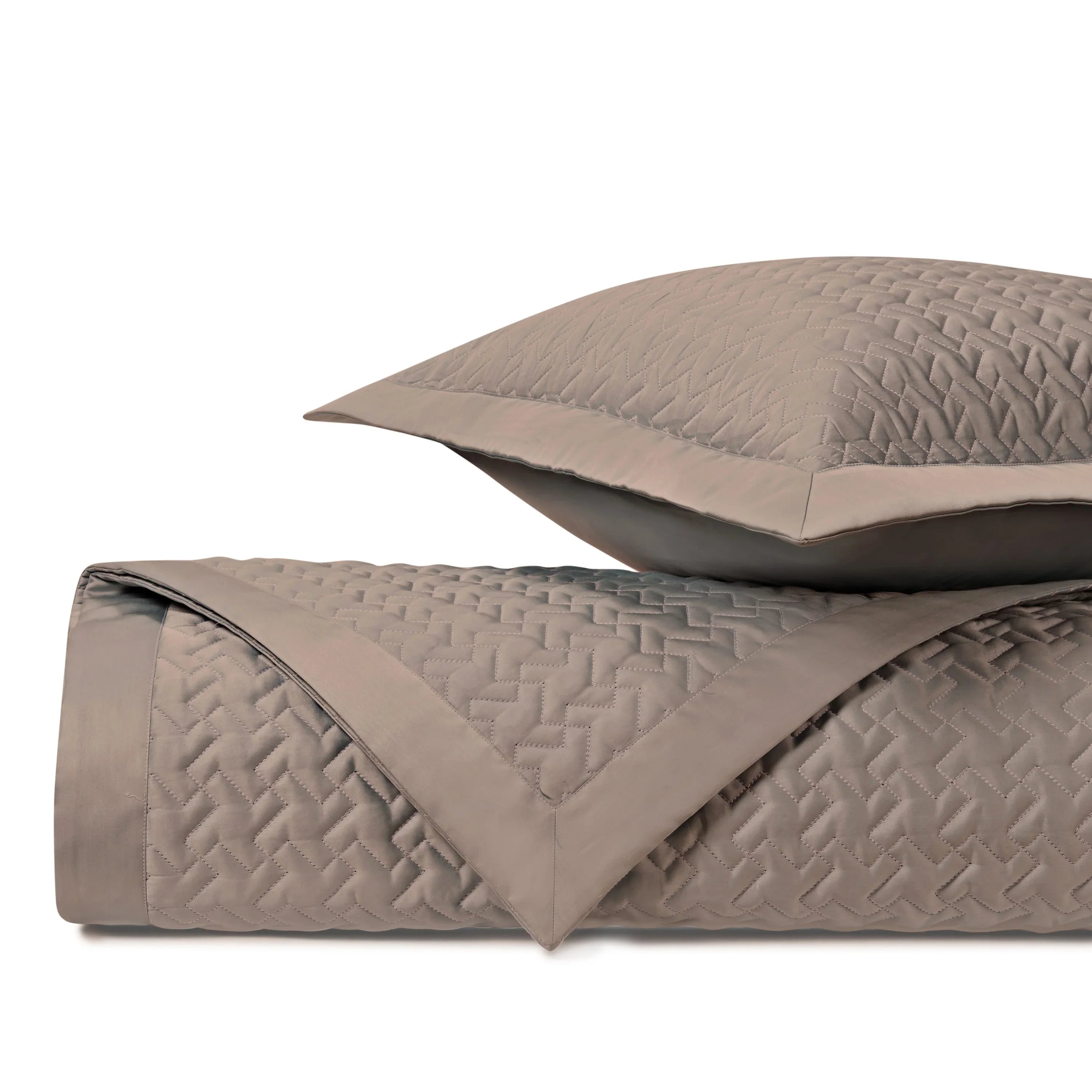 Houndstooth Quilted Coverlet (Euro) Set - The Mayfair Hall