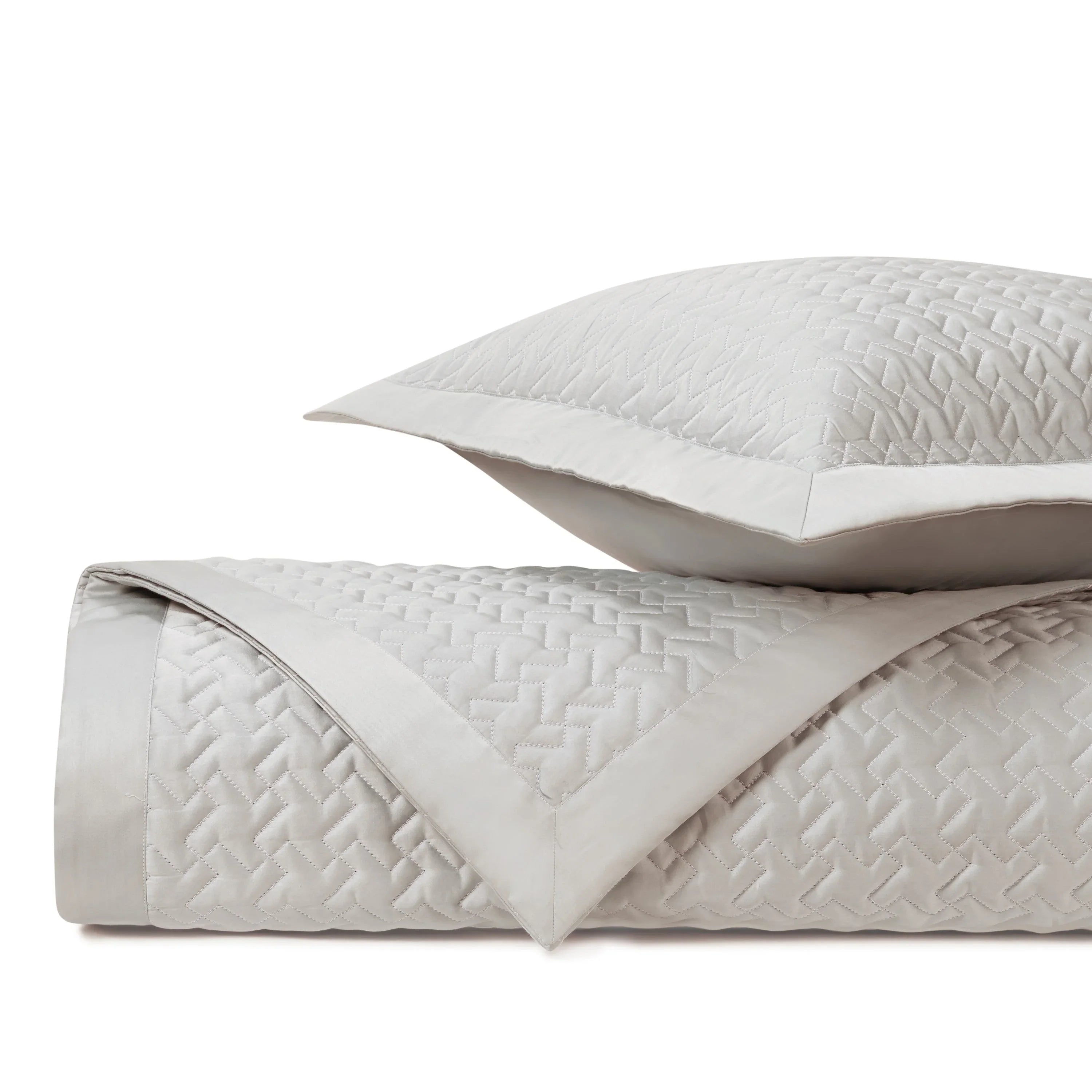 Houndstooth Quilted Coverlet (Euro) Set - The Mayfair Hall