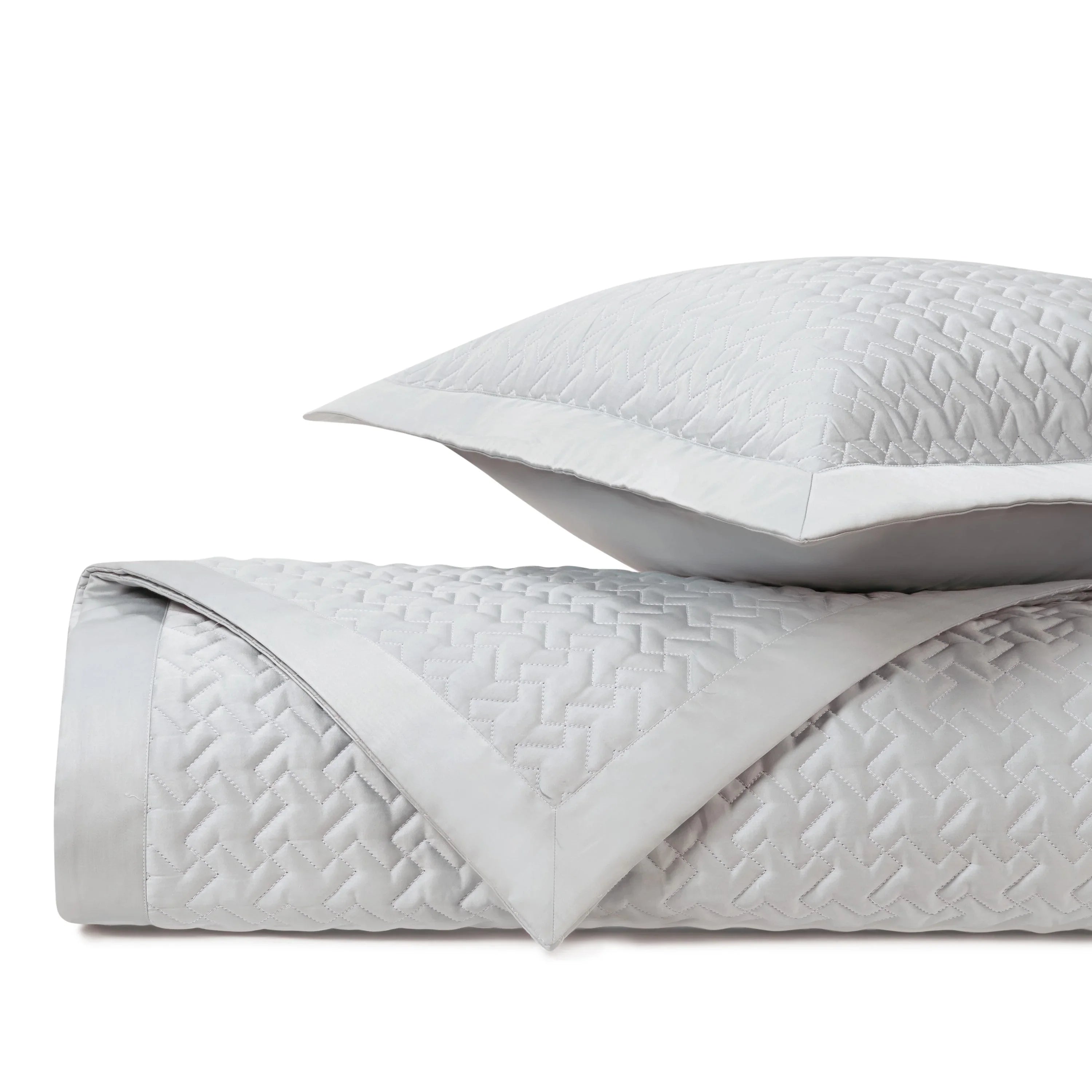 Houndstooth Quilted Coverlet (Euro) Set - The Mayfair Hall