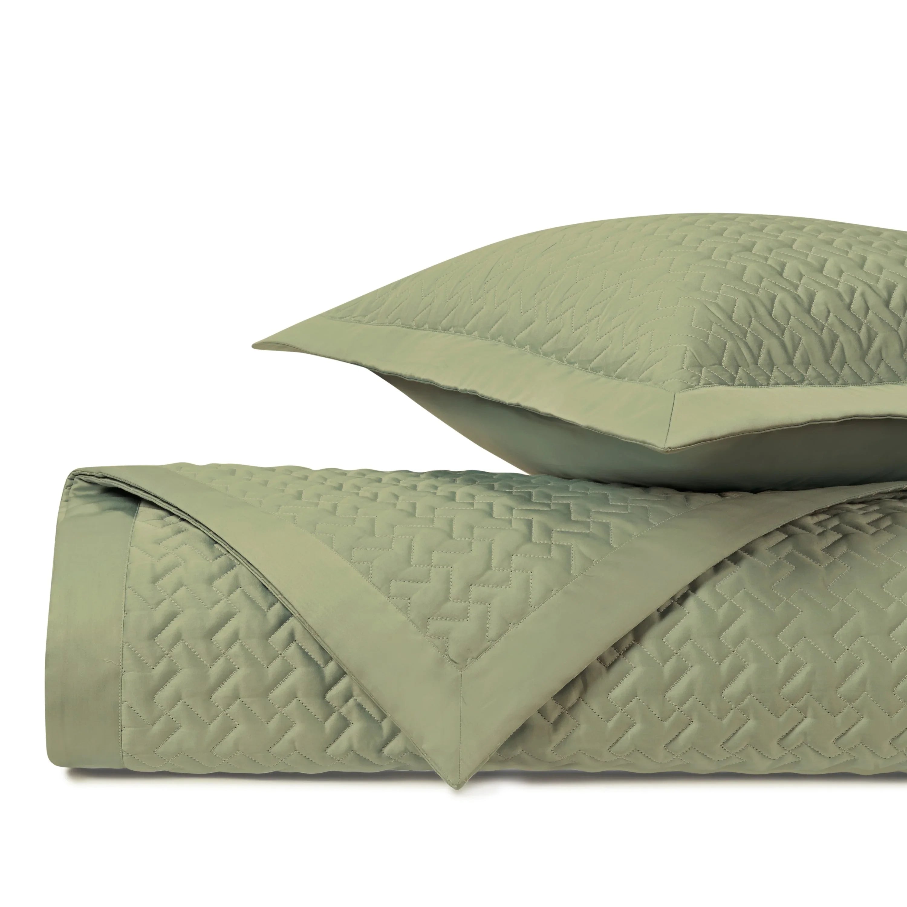 Houndstooth Quilted Coverlet (Euro) Set - The Mayfair Hall
