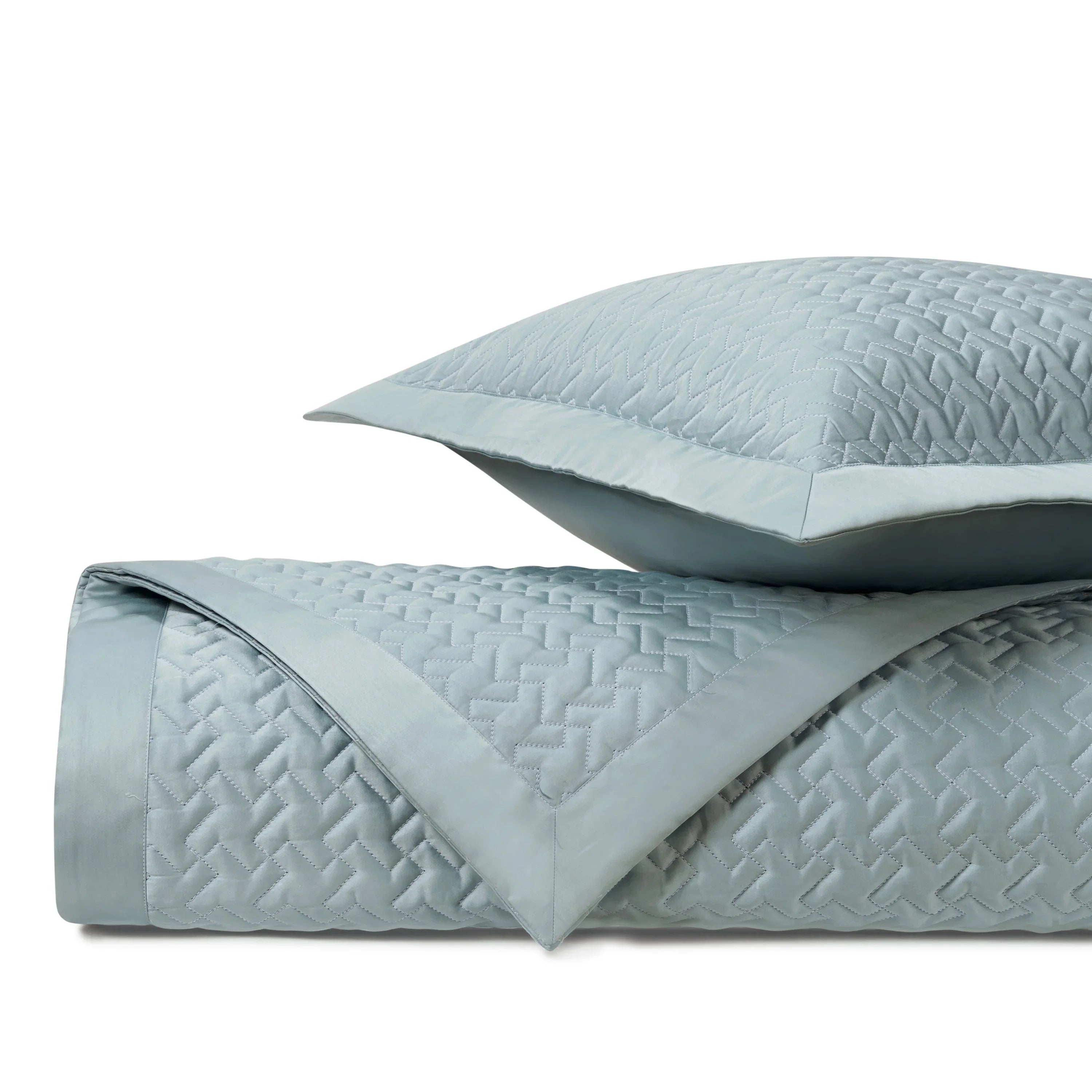 Houndstooth Quilted Coverlet (Euro) Set - The Mayfair Hall