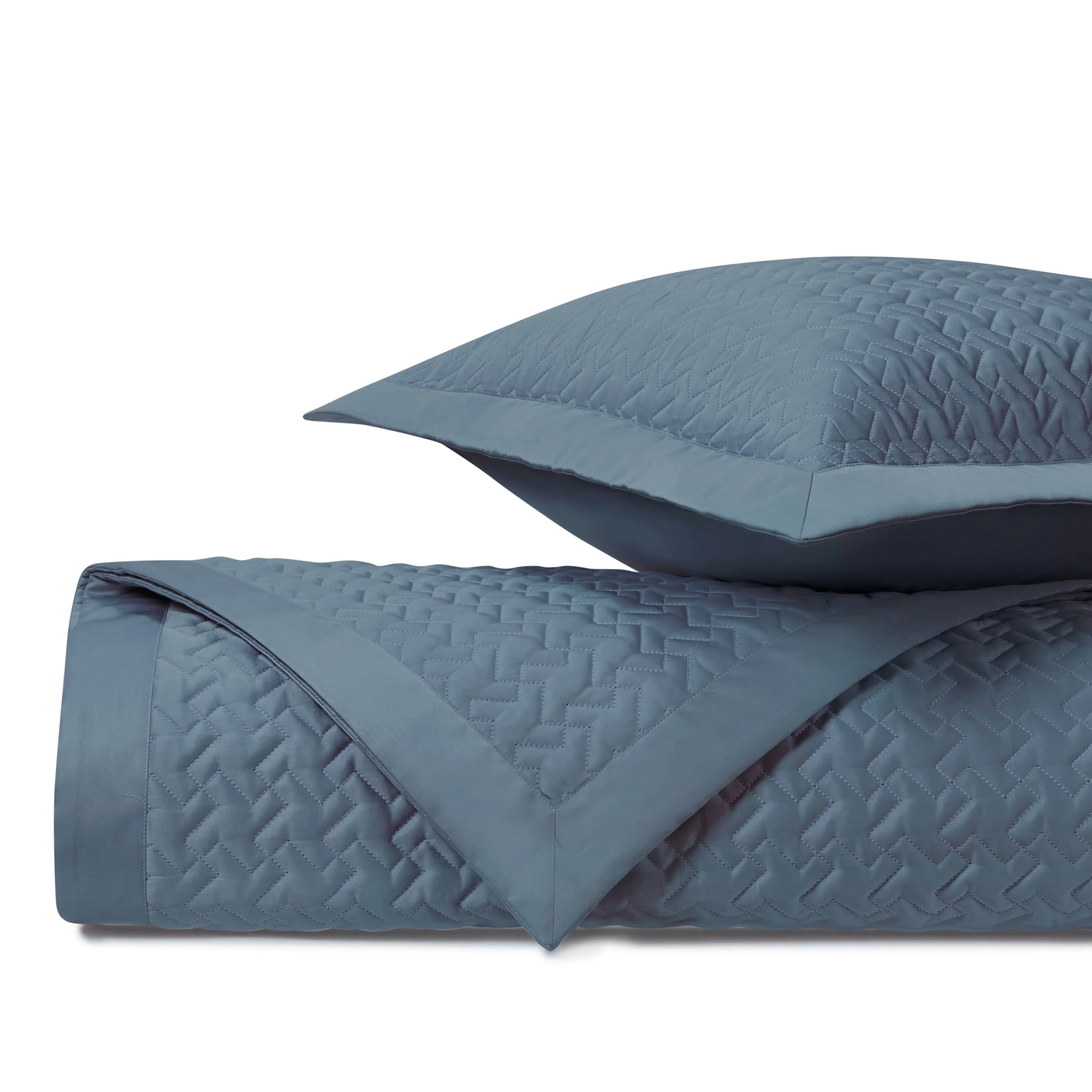 Houndstooth Quilted Coverlet (Euro) Set - The Mayfair Hall