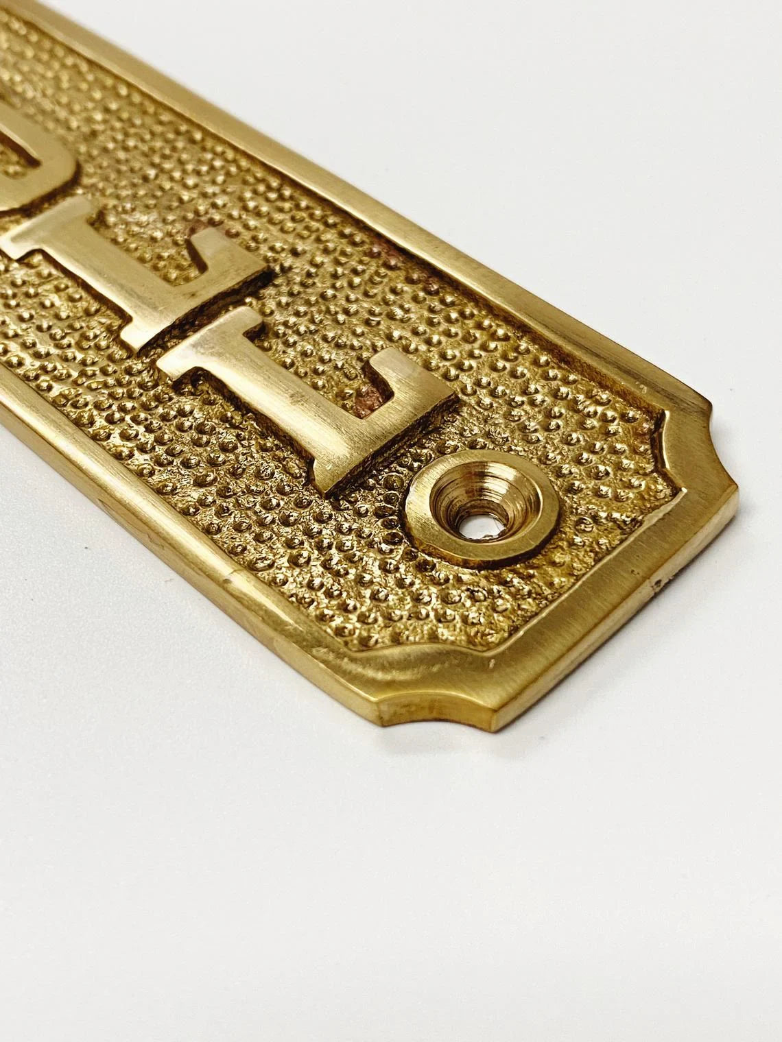 Brass "Pull" Door Sign 5-1/2 in.