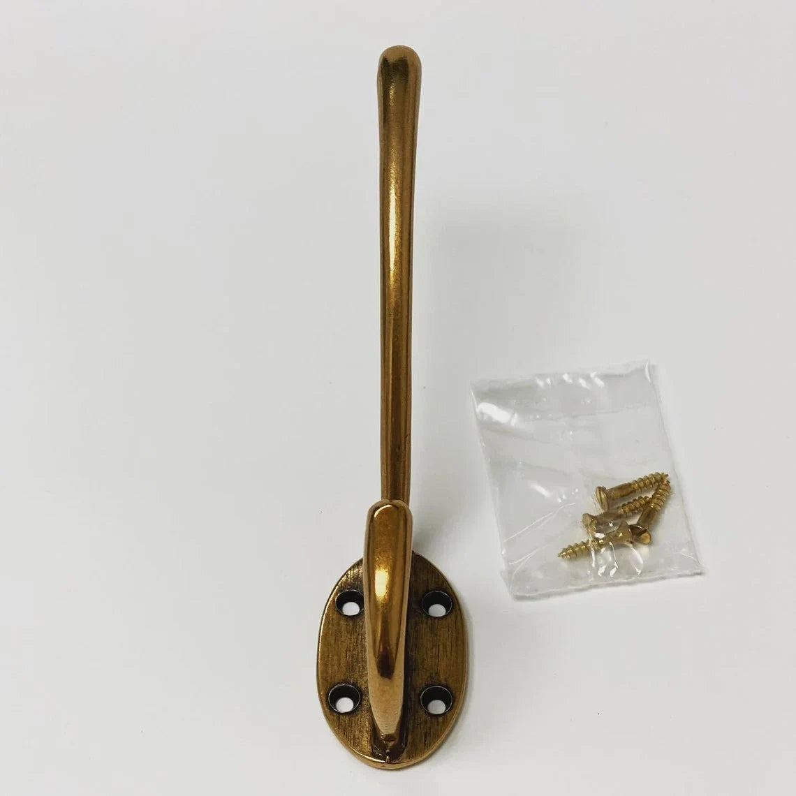 Large Antique Brass "Capri" Modern Wall Hat and Coat Hook