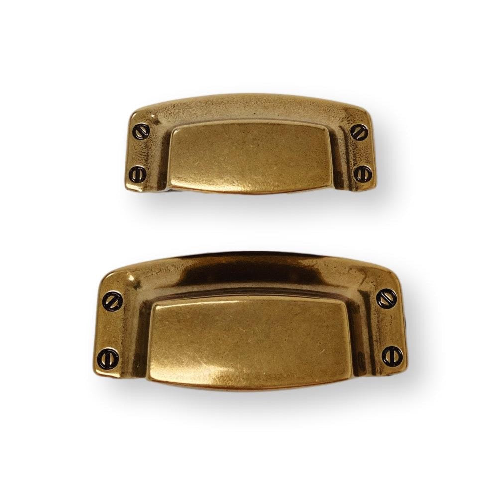 Drawer Cup Pull "Tuscany" in Antique Brass