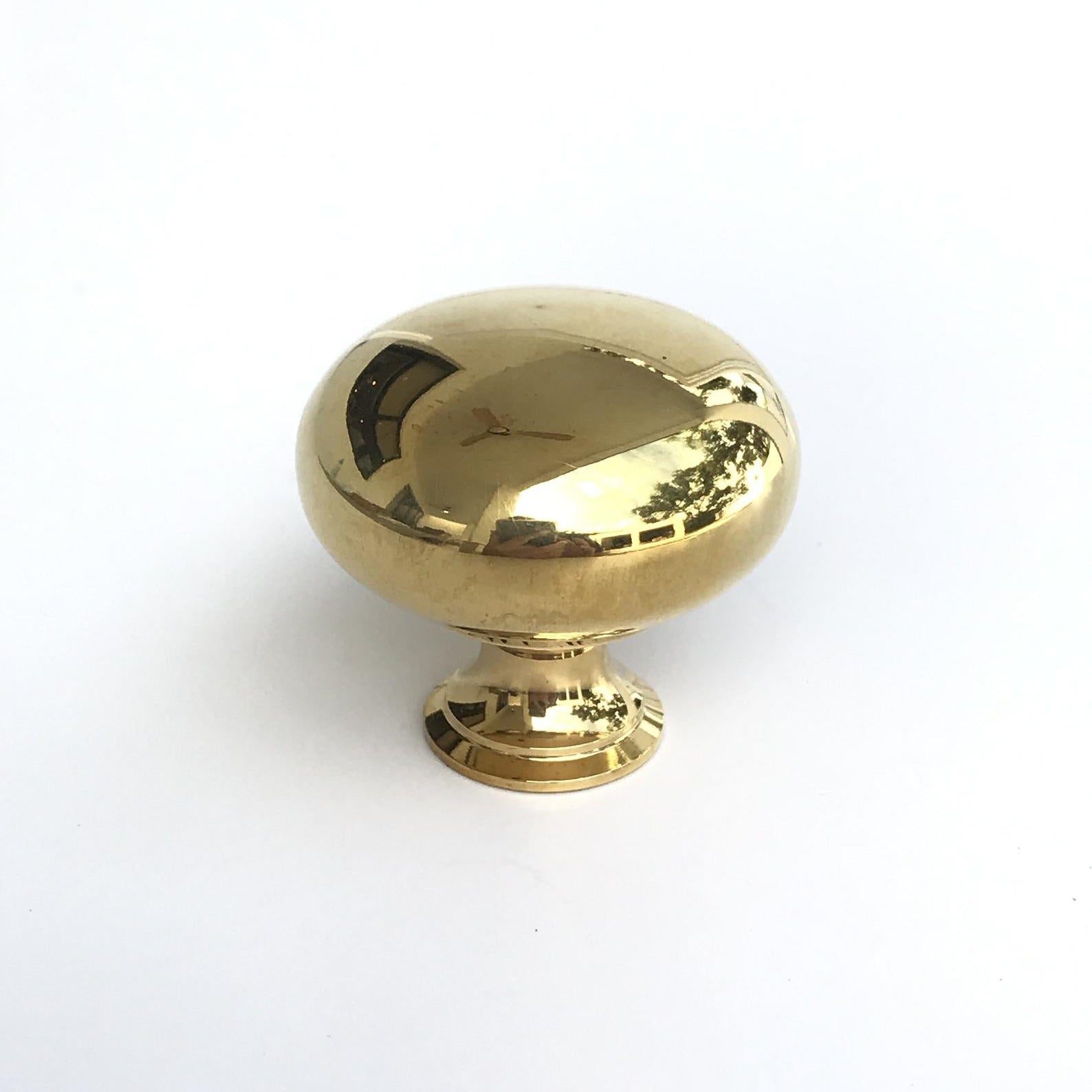 Unlacquered Brass "Eloise" Round Cabinet Knob