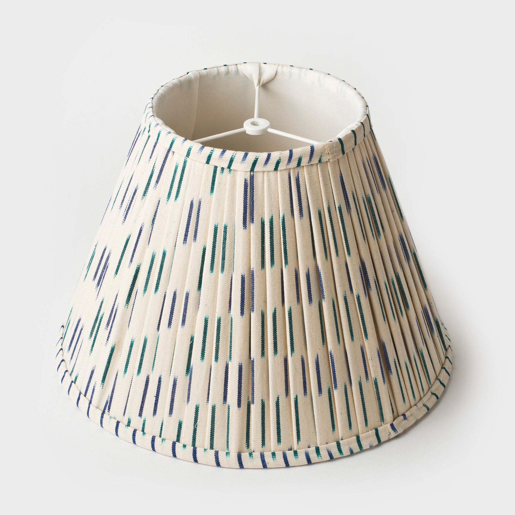 Handcrafted Blue Ikat Pleated Cotton Lampshade