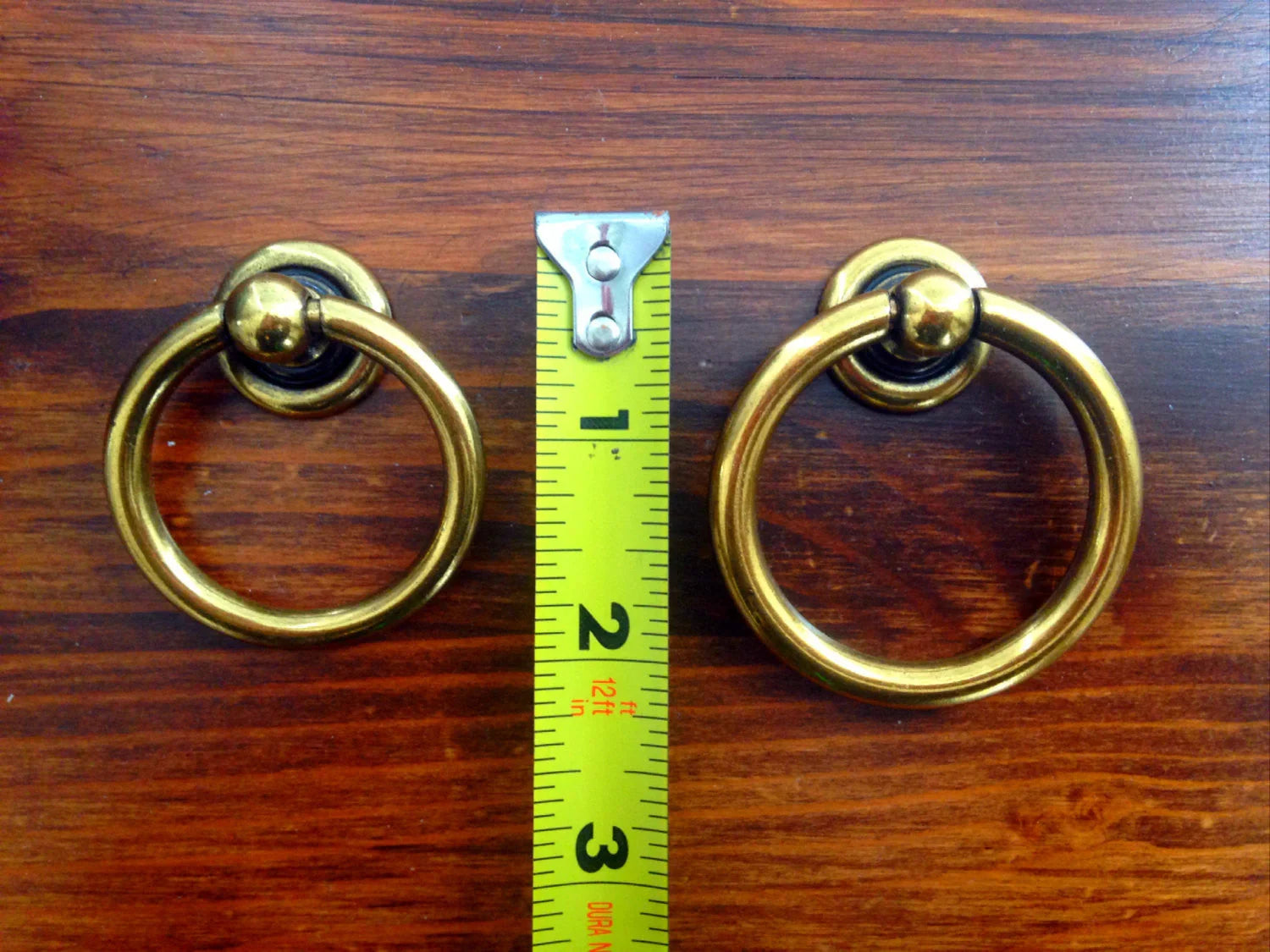 Plain Antique Brass "Capri" Ring Drawer Pulls