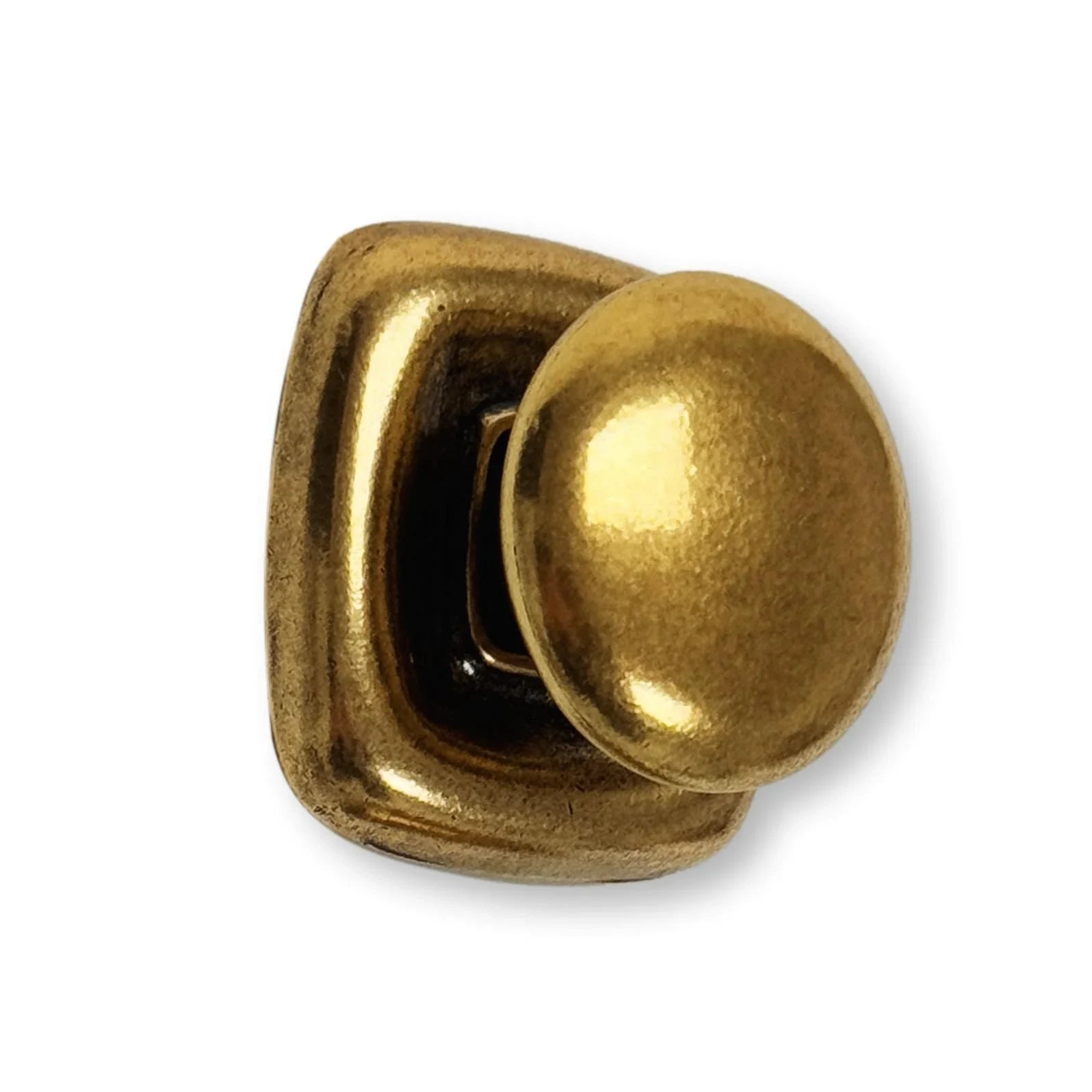 Ring Pull and Knob "Luca" Cabinet Pulls with Backplate in Antique Brass