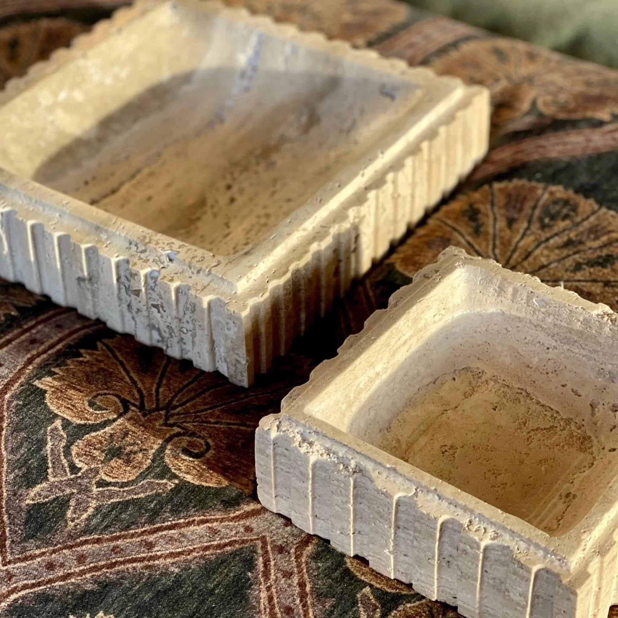 Athens Catch Tray in Travertine - The Mayfair Hall