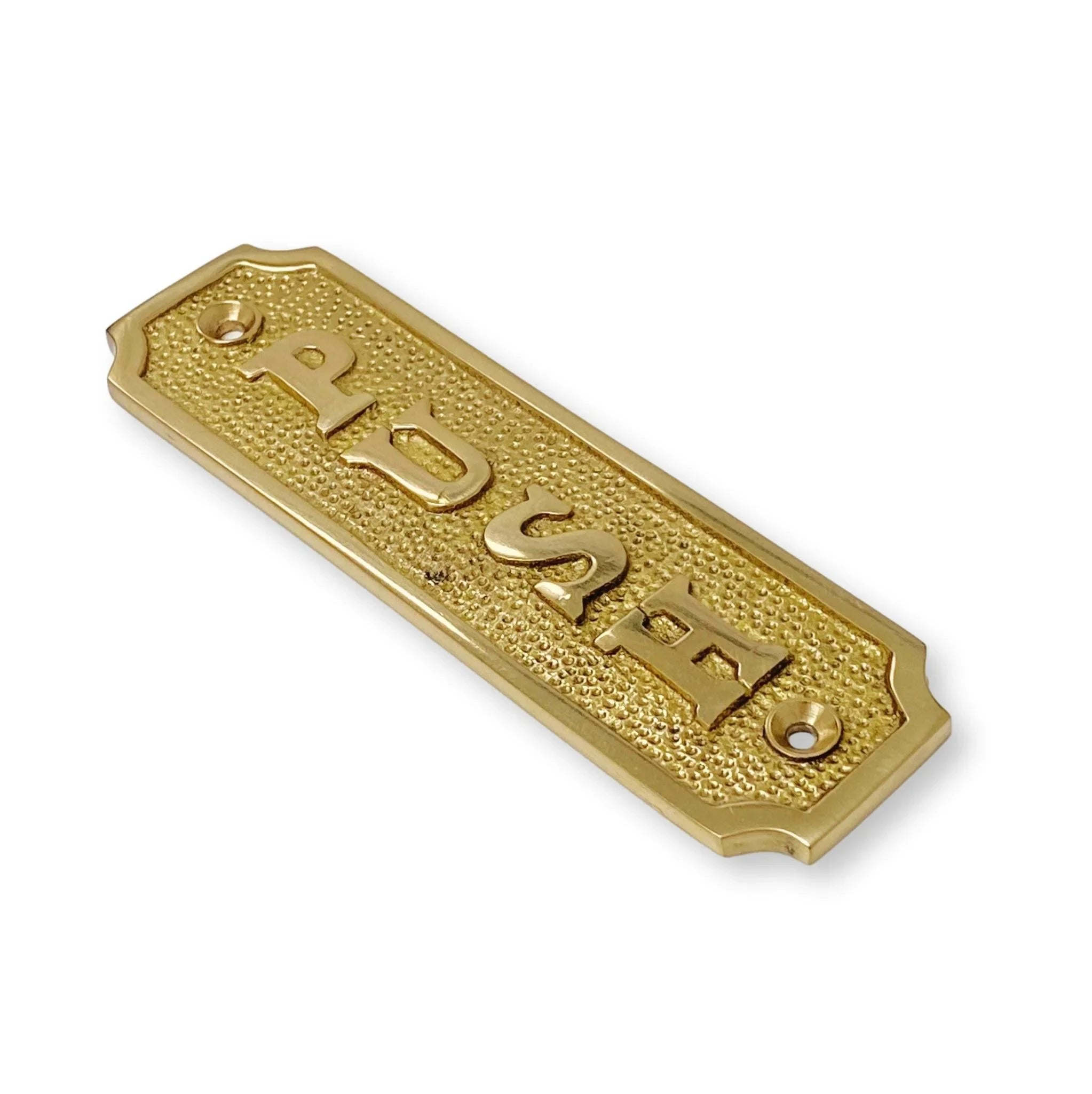 Brass "Push" Door Sign 5-1/2 in