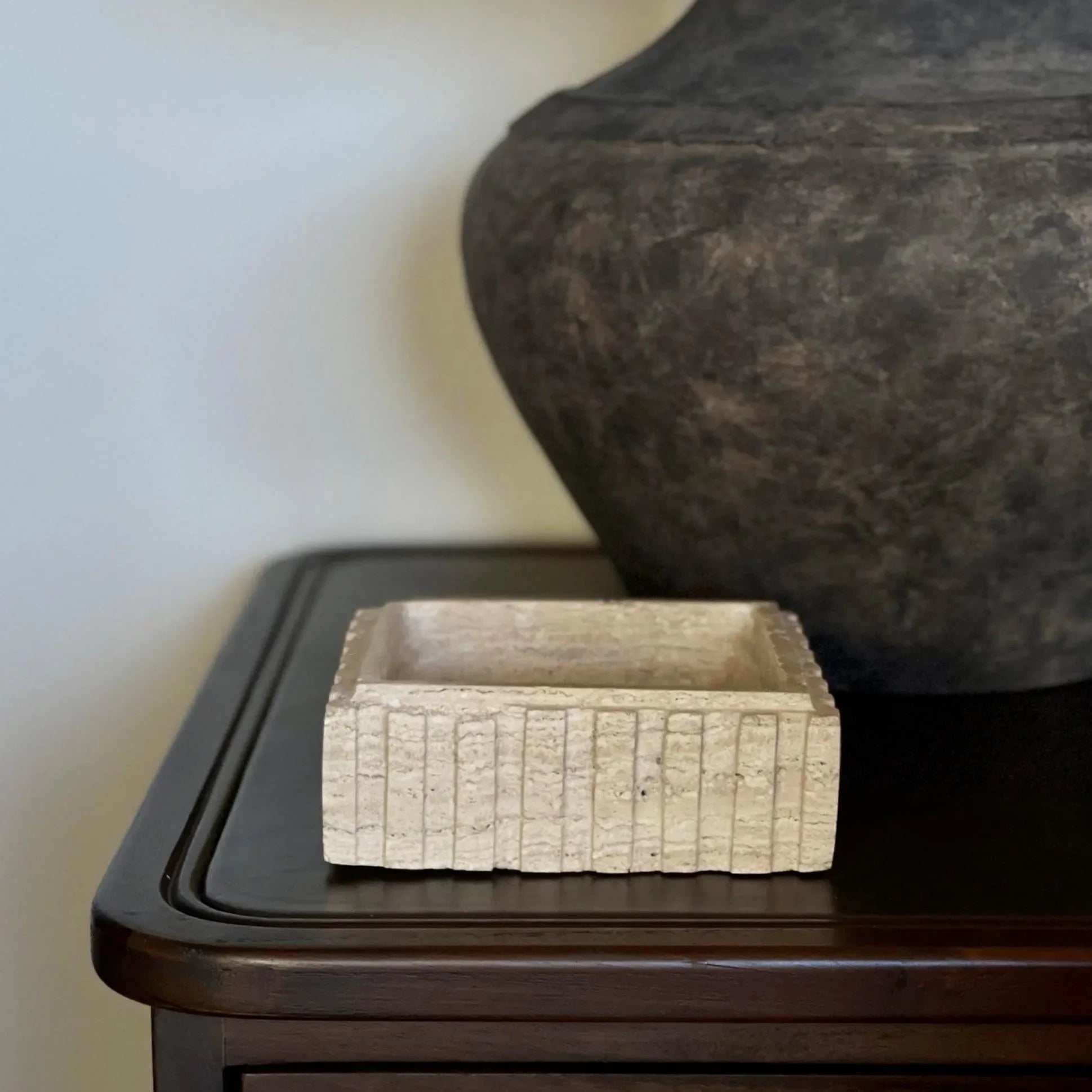 Athens Catch Tray in Travertine - The Mayfair Hall