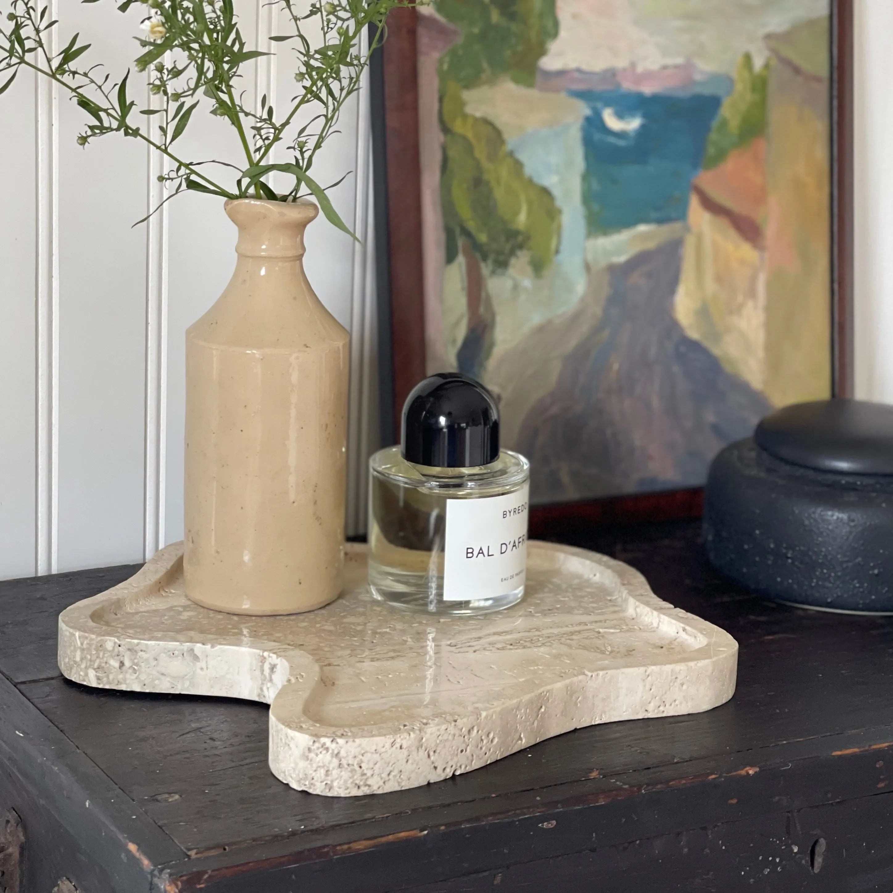 Flo Tray in Travertine - The Mayfair Hall