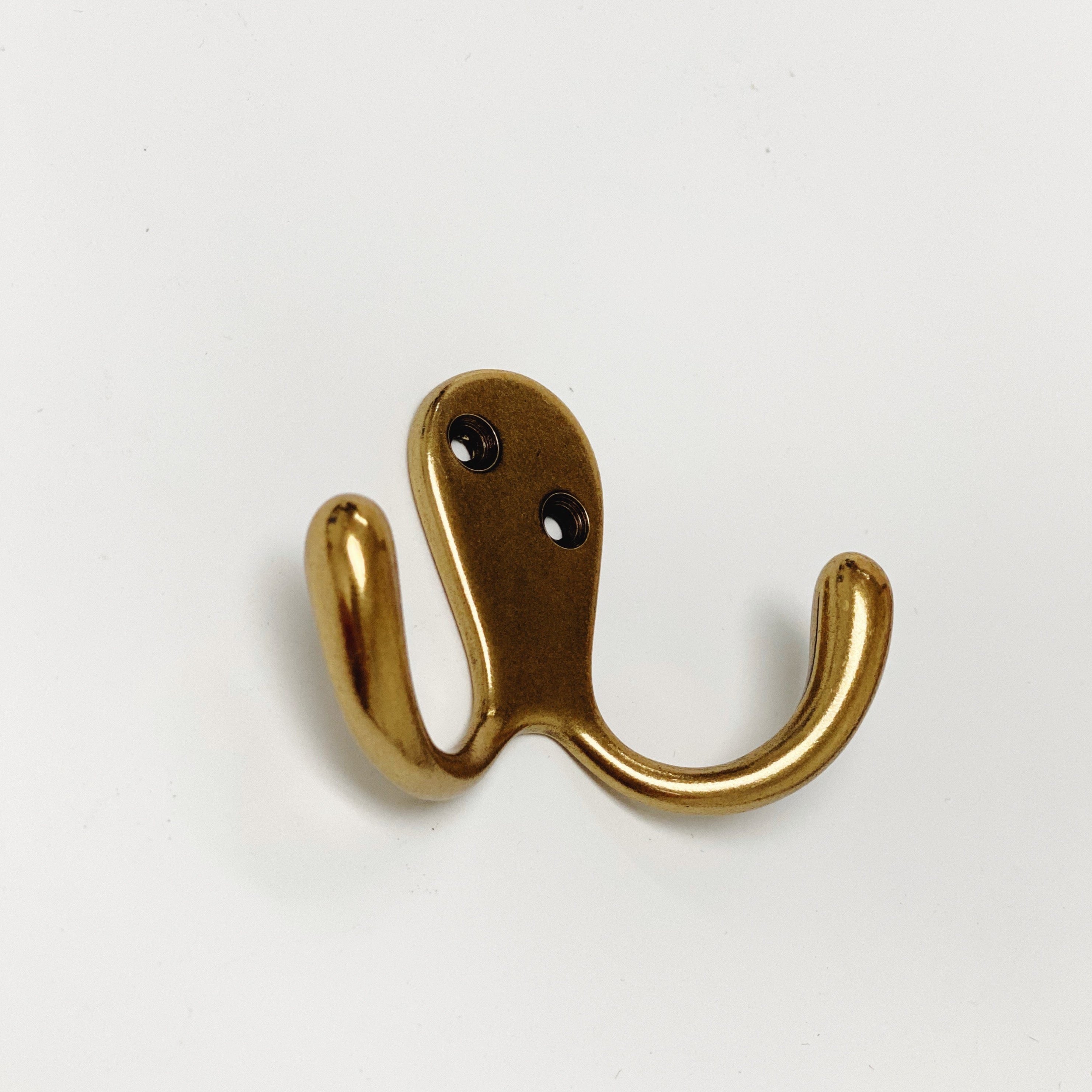 Medium Antique Brass "Capri" Modern Wall Hat and Coat Hook