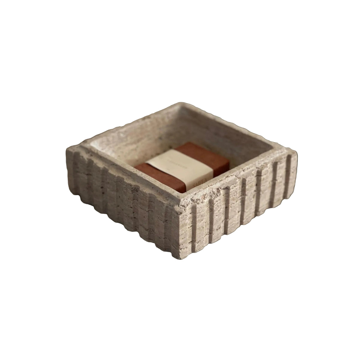 Small Athens Marble & Travertine Catchall by Anastasio Home
