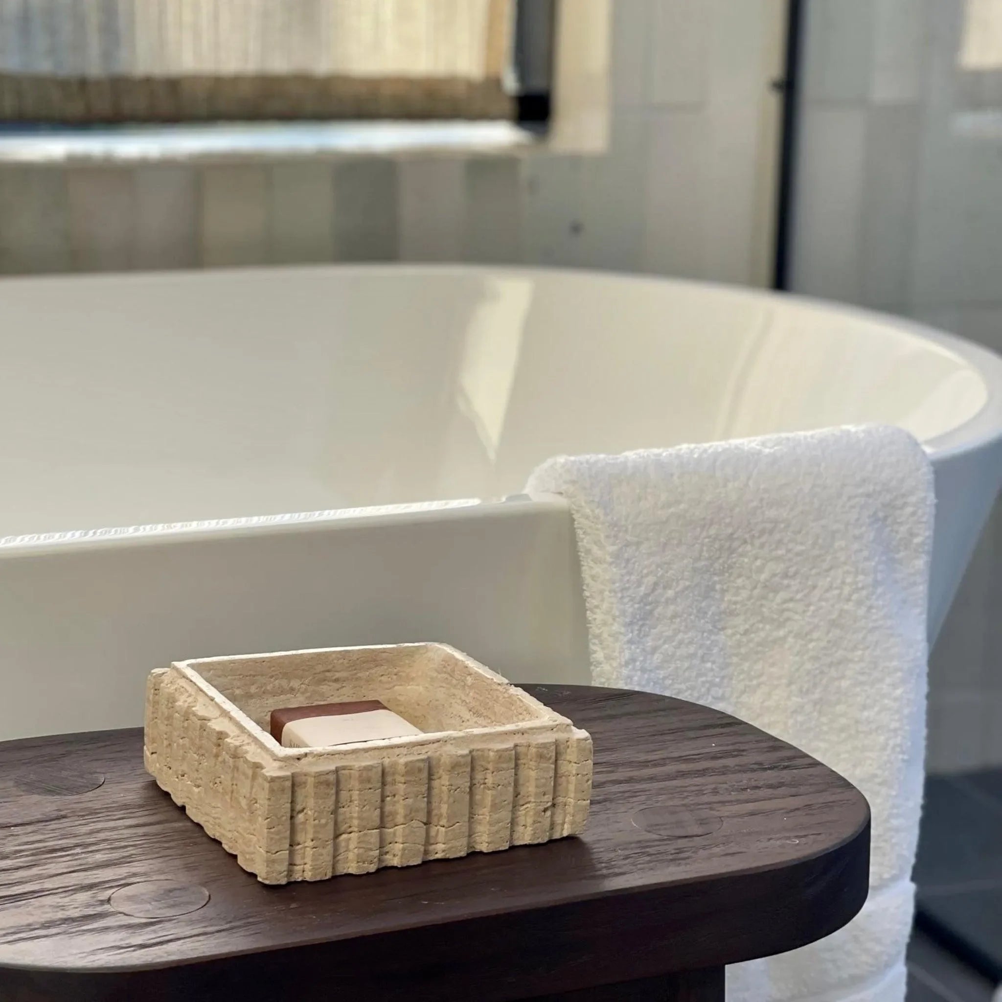 Athens Catch Tray in Travertine - The Mayfair Hall