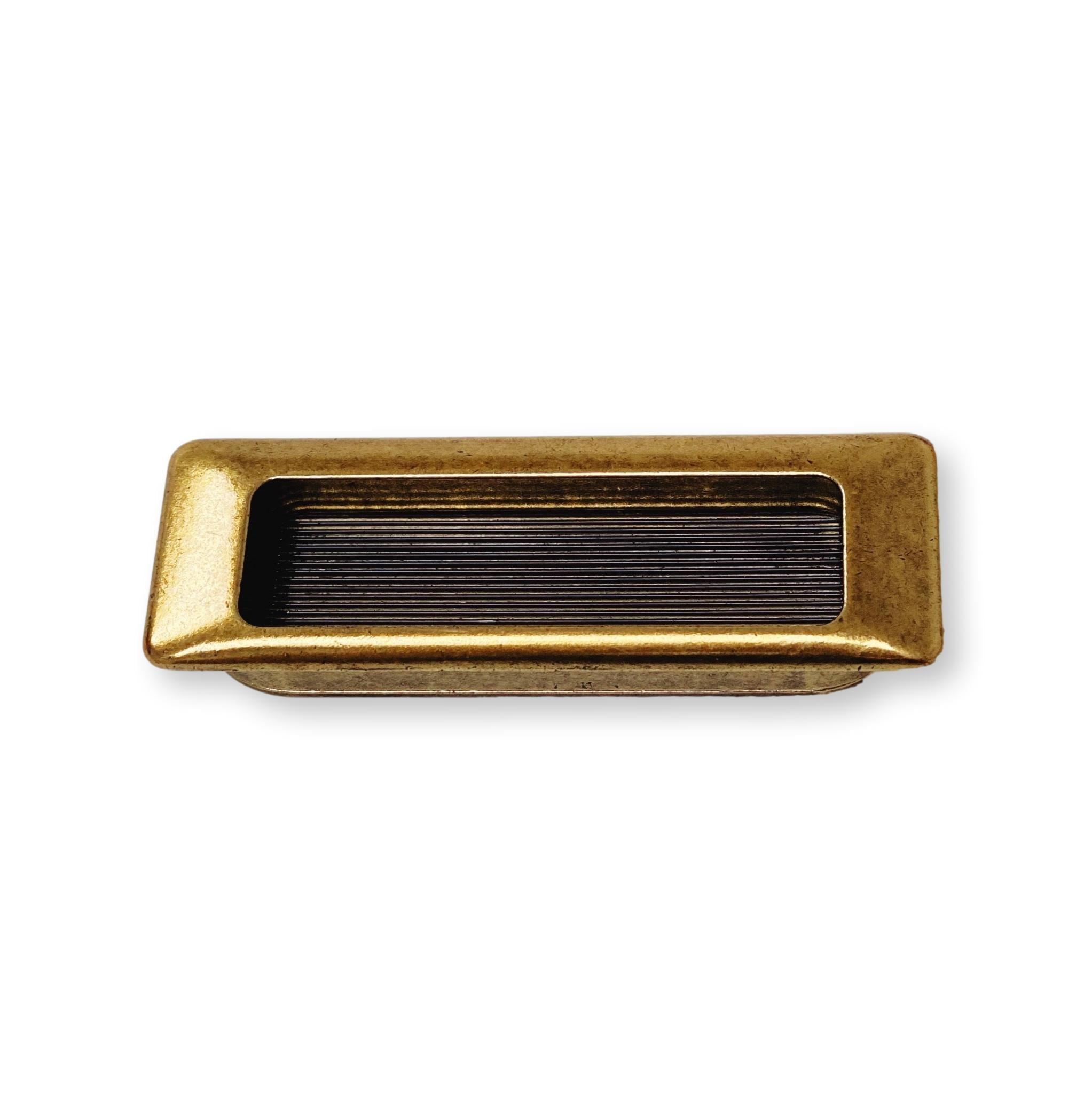Recessed Antique Brass Closet and Drawer Pulls