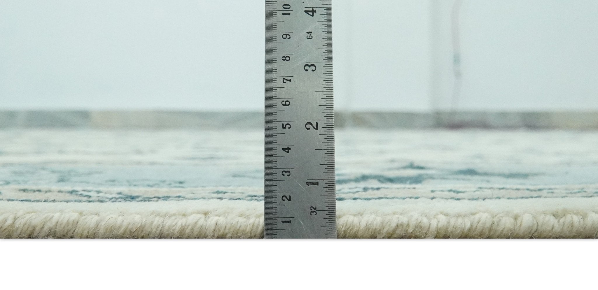 Ivory and Light Blue Traditional Oriental Hand Knotted Custom Made wool area Rug - The Rug Decor