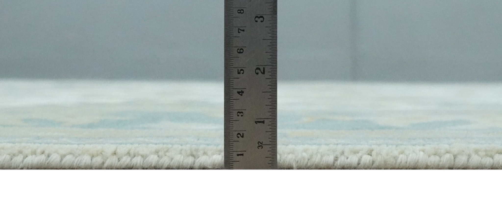 Ivory, Blue and Beige Floral Oushak Hand Knotted Traditional Turkish Inspired Wool Area Rug | TRDCP1538 - The Rug Decor