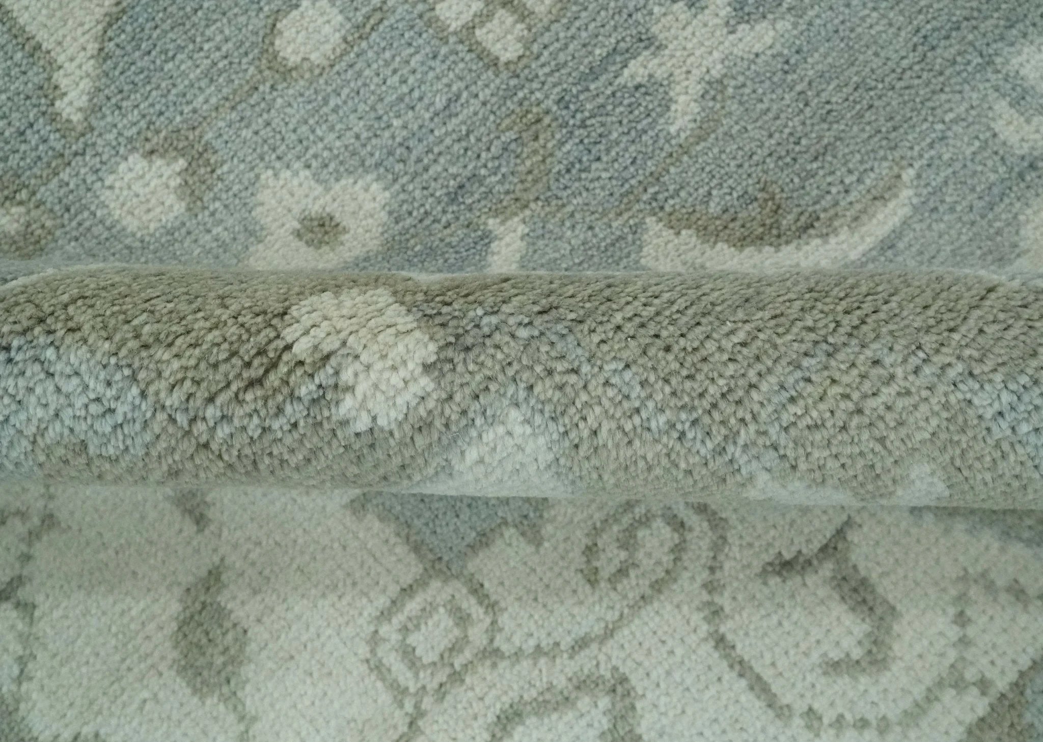 Ivory, Silver and Olive Traditional Heriz Medallion Hand Knotted Multi Size wool Area Rug - The Rug Decor