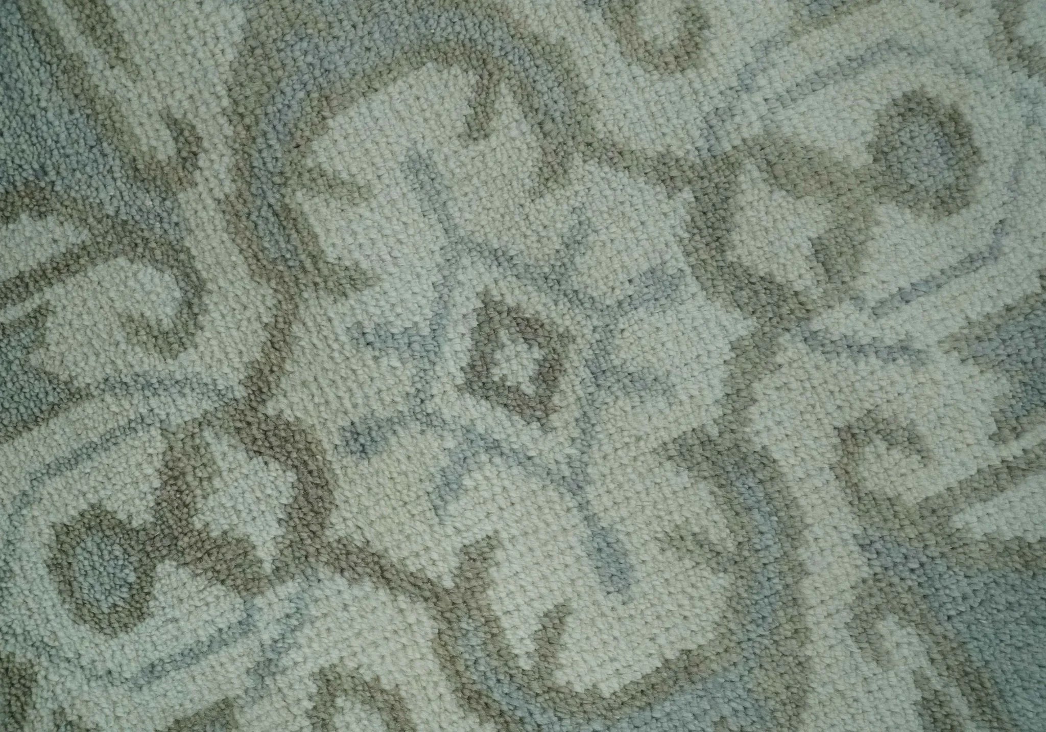 Ivory, Silver and Olive Traditional Heriz Medallion Hand Knotted Multi Size wool Area Rug - The Mayfair Hall