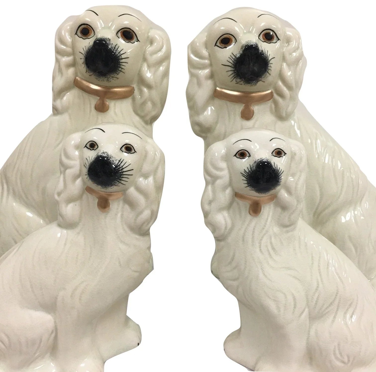 Staffordshire Dogs in Ivory and Gold (2 Sizes) - The Mayfair Hall