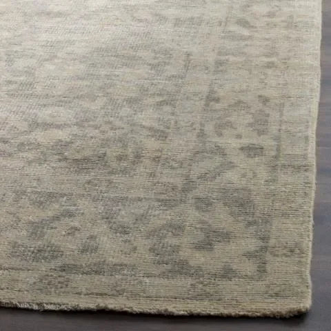 Izmir Wool Rug in Light Gray and Light Mint - The Mayfair Hall