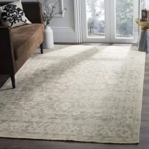 Izmir Wool Rug in Light Gray and Light Mint - The Mayfair Hall