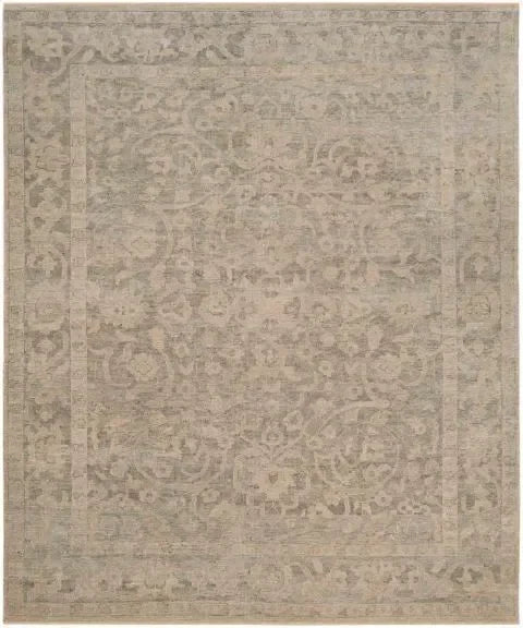 Izmir Wool Rug in Light Gray and Light Mint - The Mayfair Hall
