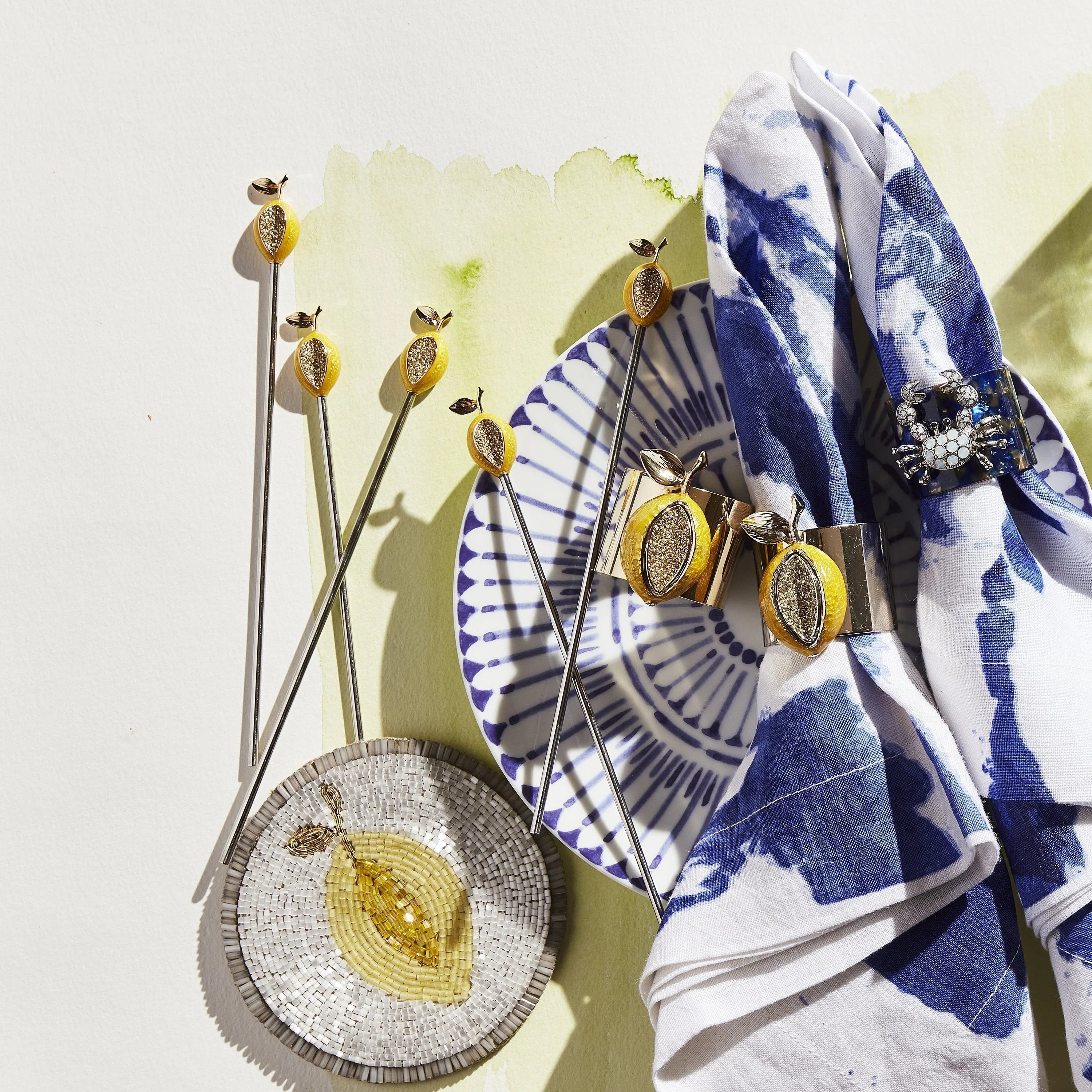 Lemon napkin rings, set of two - The Mayfair Hall