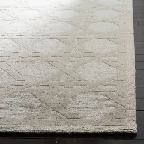 Jamie Drake Wool Pile Rug in Silver - The Mayfair Hall