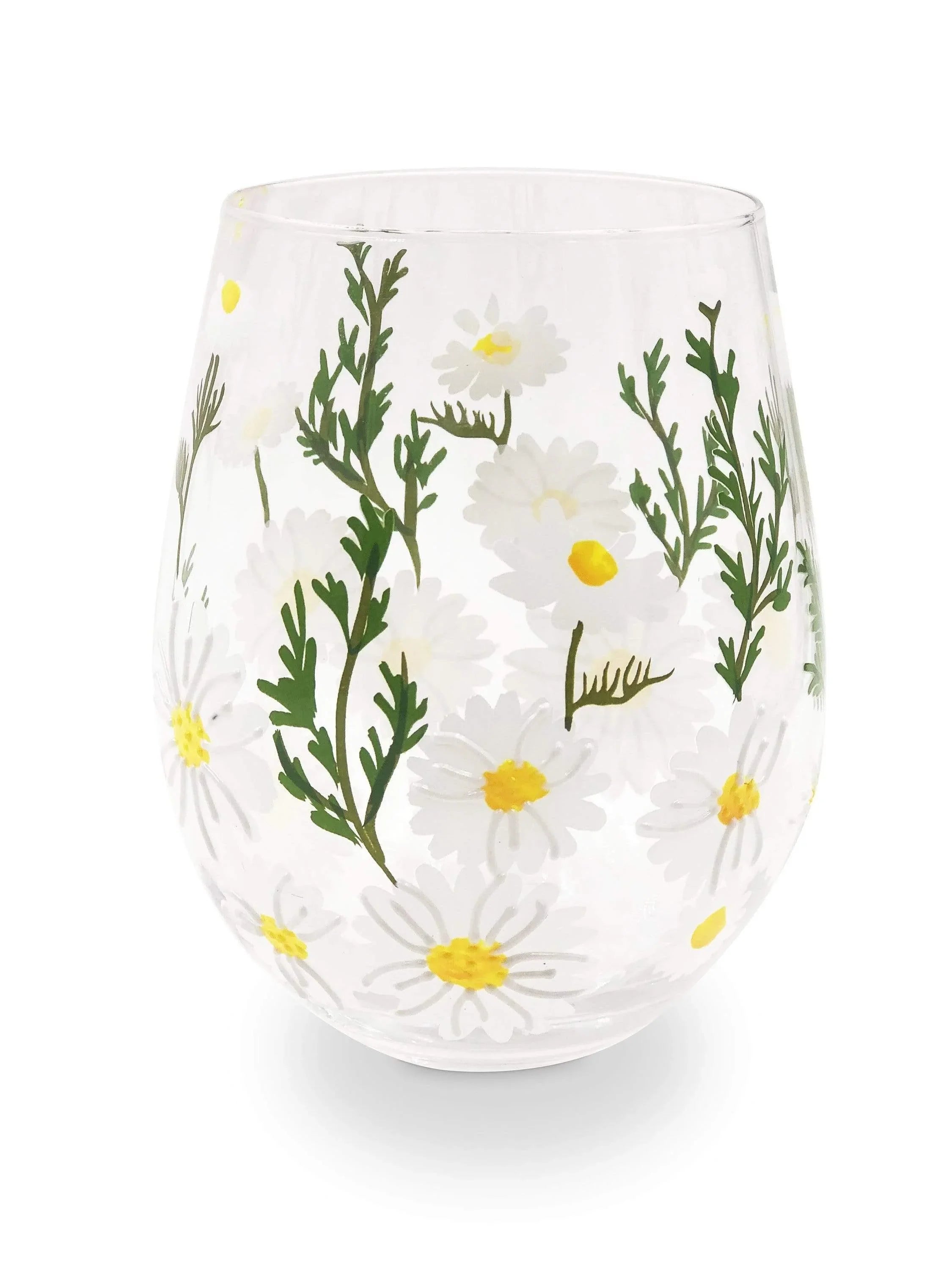Daisy Painted Stemless Glasses - The Mayfair Hall