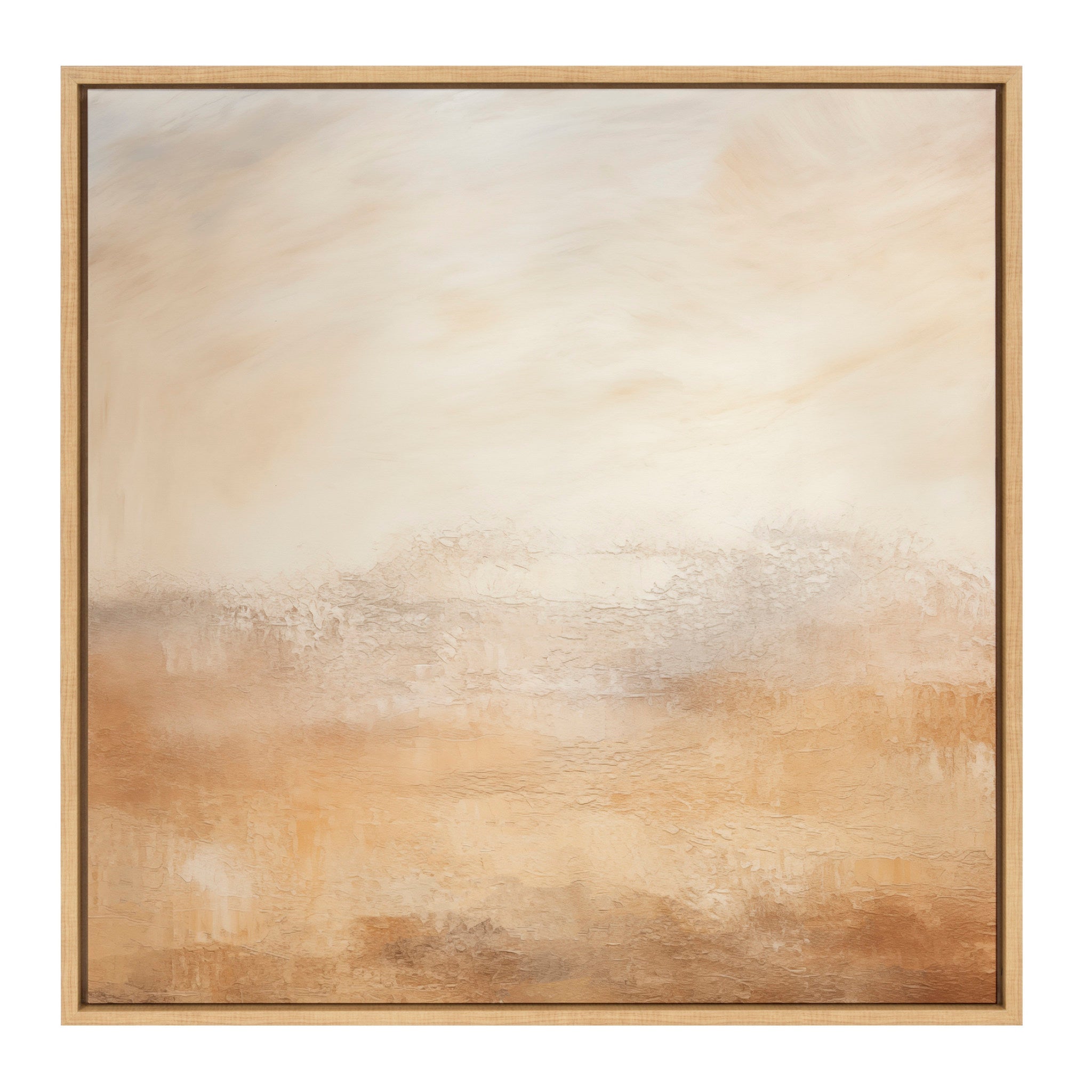 Sylvie Tonal Abstract Earthy Warm Framed Canvas by The Creative Bunch Studio