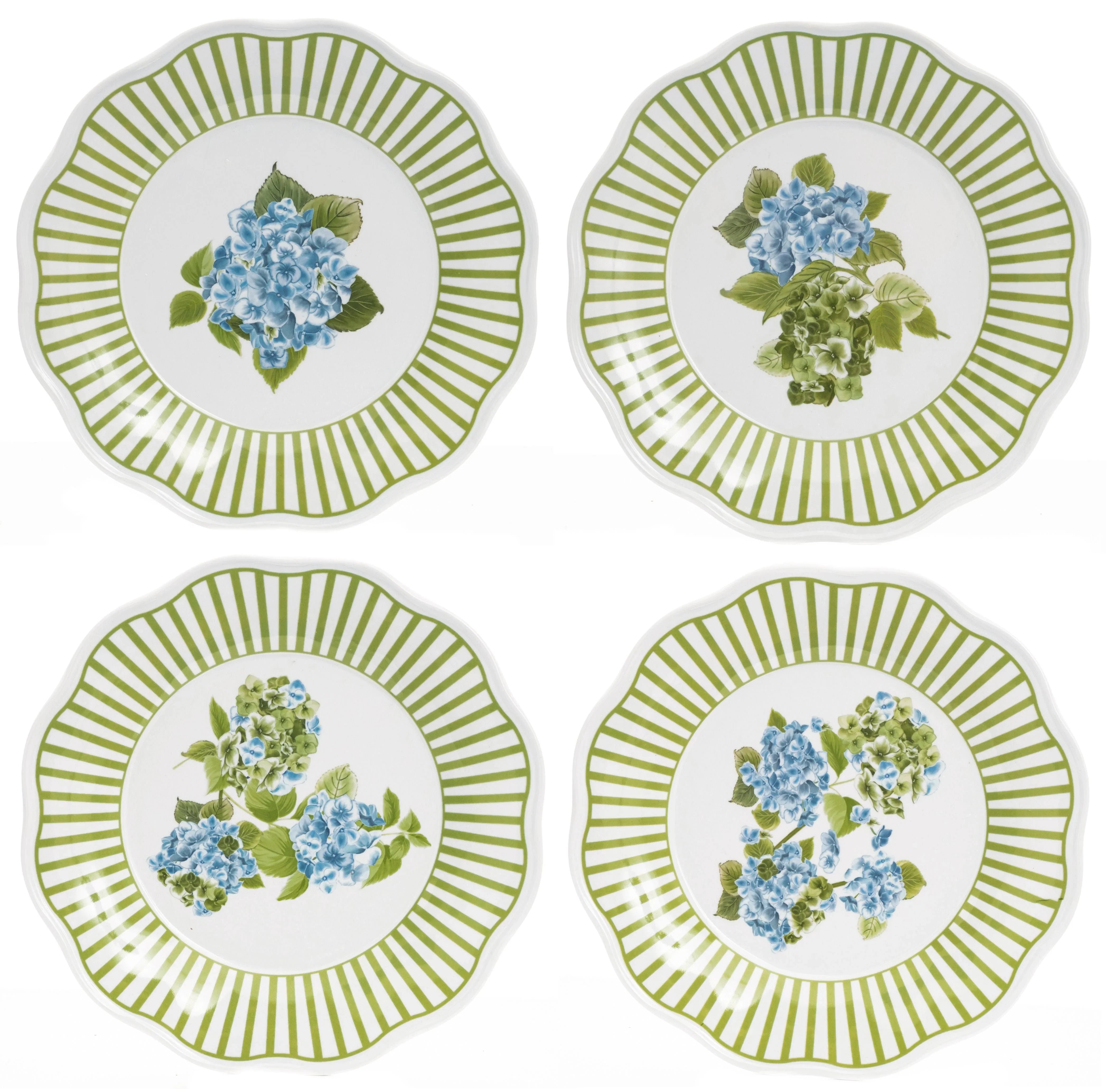 Green Hydrangea Melamine Dinnerware Collection - The Mayfair Hall