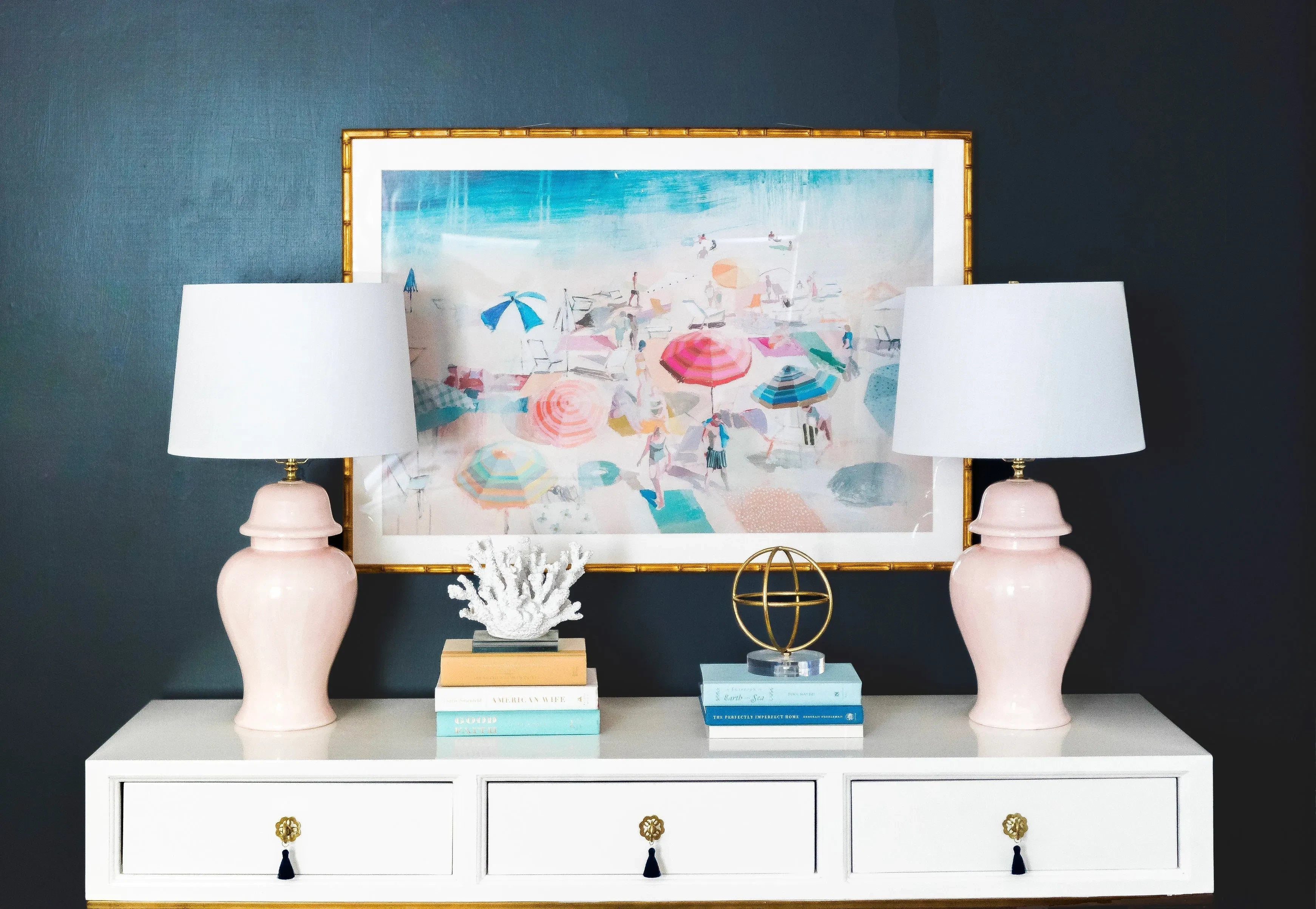 Cherry Blossom Light Pink Ginger Jar Lamp - The Mayfair Hall