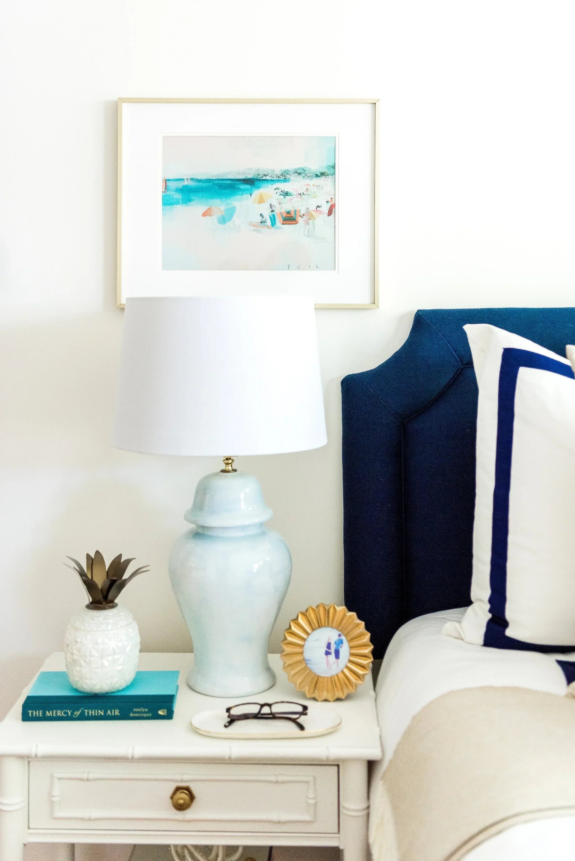 Hydrangea Light Blue Ginger Jar Lamp - The Mayfair Hall